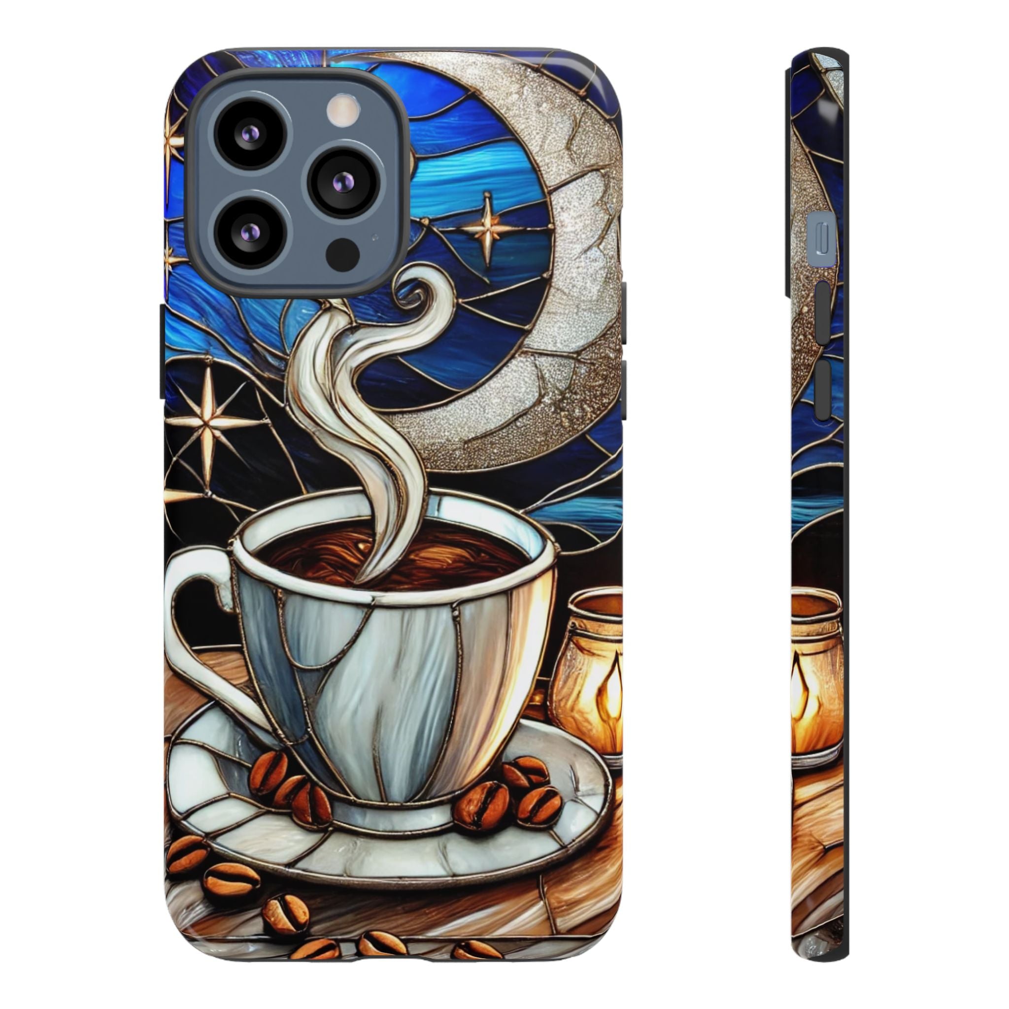 Stained Glass Coffee Phone Case – Cozy Artistic Design for Coffee Lovers