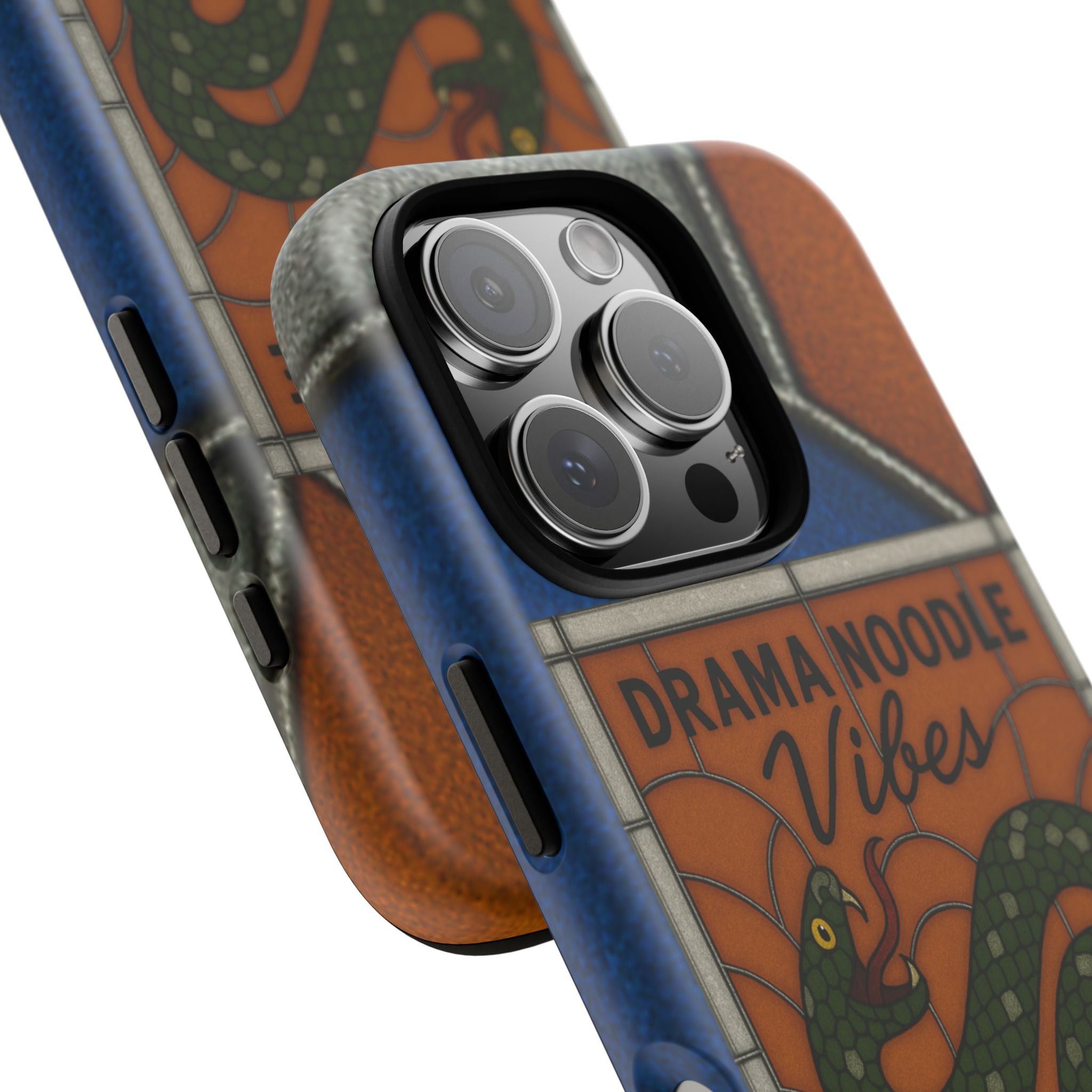 Stained Glass Snake Phone Case – Vibrant Drama Noodle Aesthetic Cover