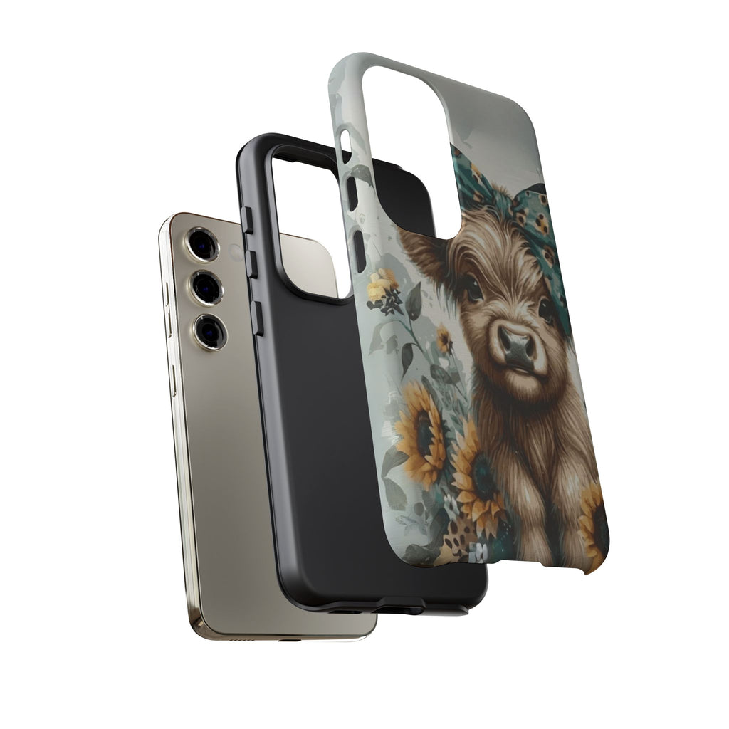 Adorable Cow Phone Case – Floral Farmhouse Design, Cute Animal Lover Gift