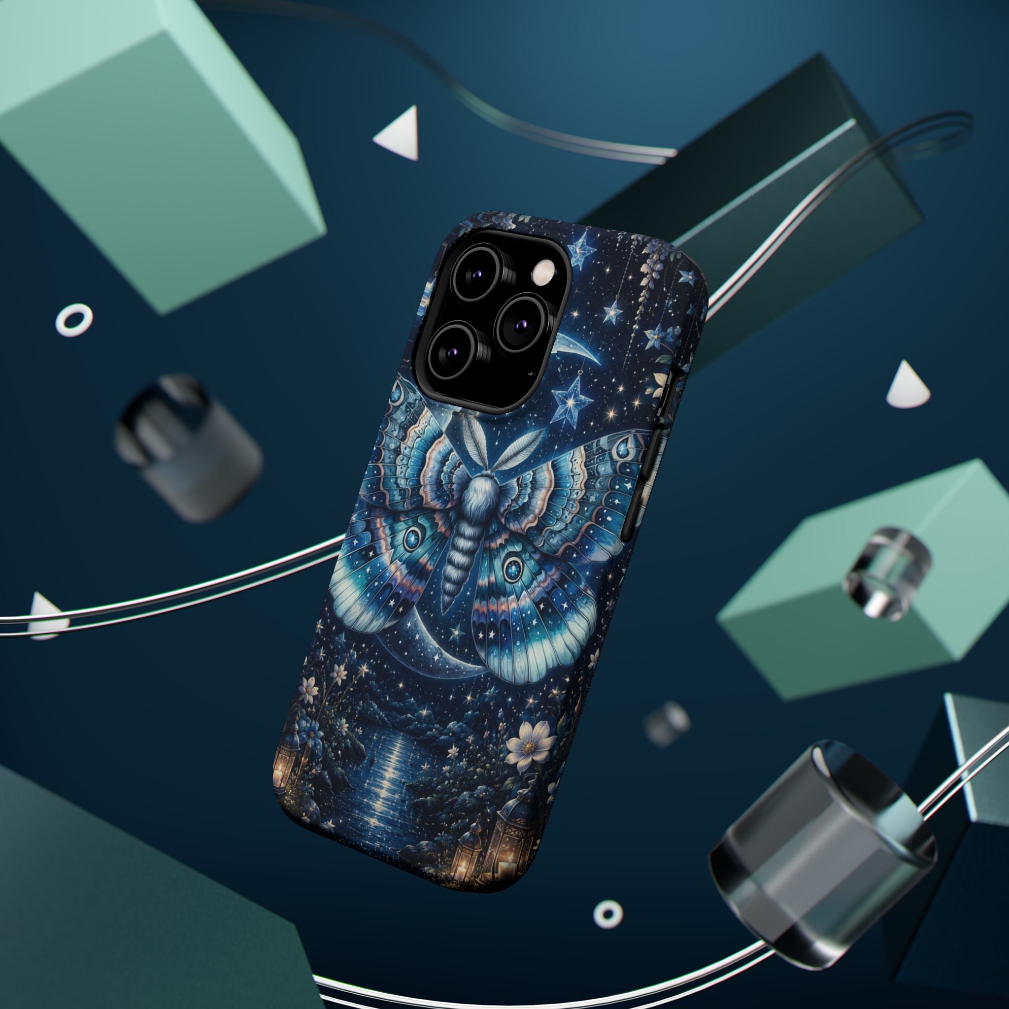 Mystic Moth Moon Phone Case – Night Sky MagSafe-Compatible Cover
