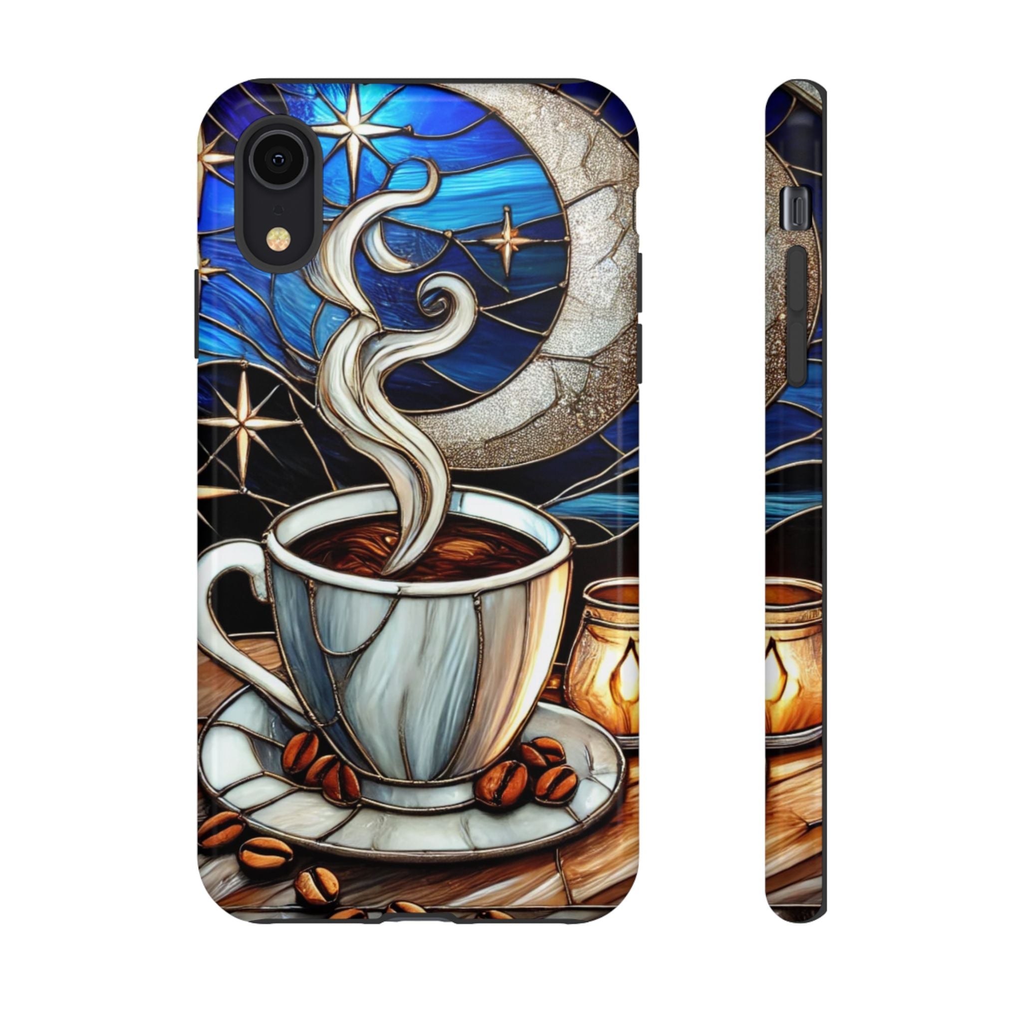Stained Glass Coffee Phone Case – Cozy Artistic Design for Coffee Lovers
