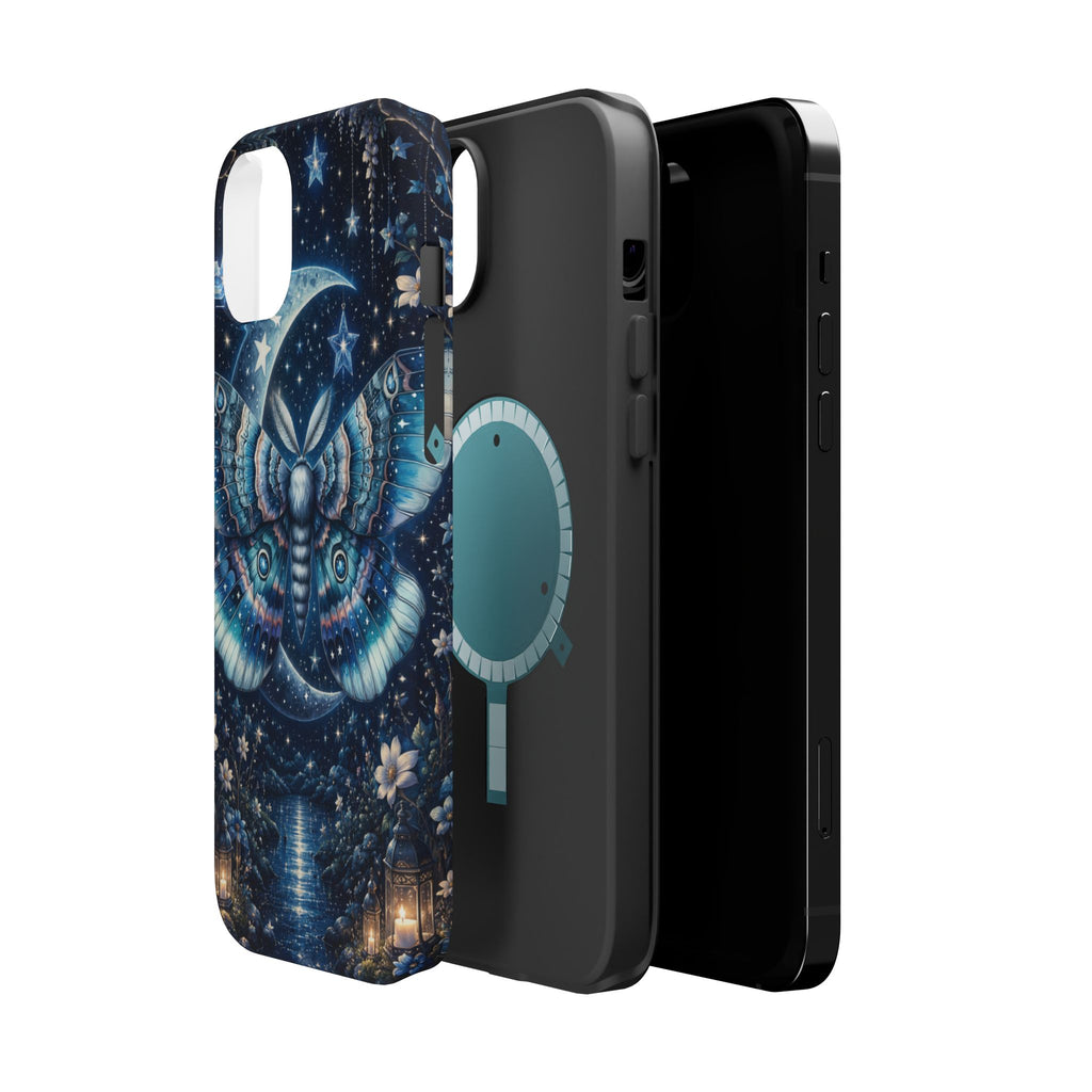 Mystic Moth Moon Phone Case – Night Sky MagSafe-Compatible Cover
