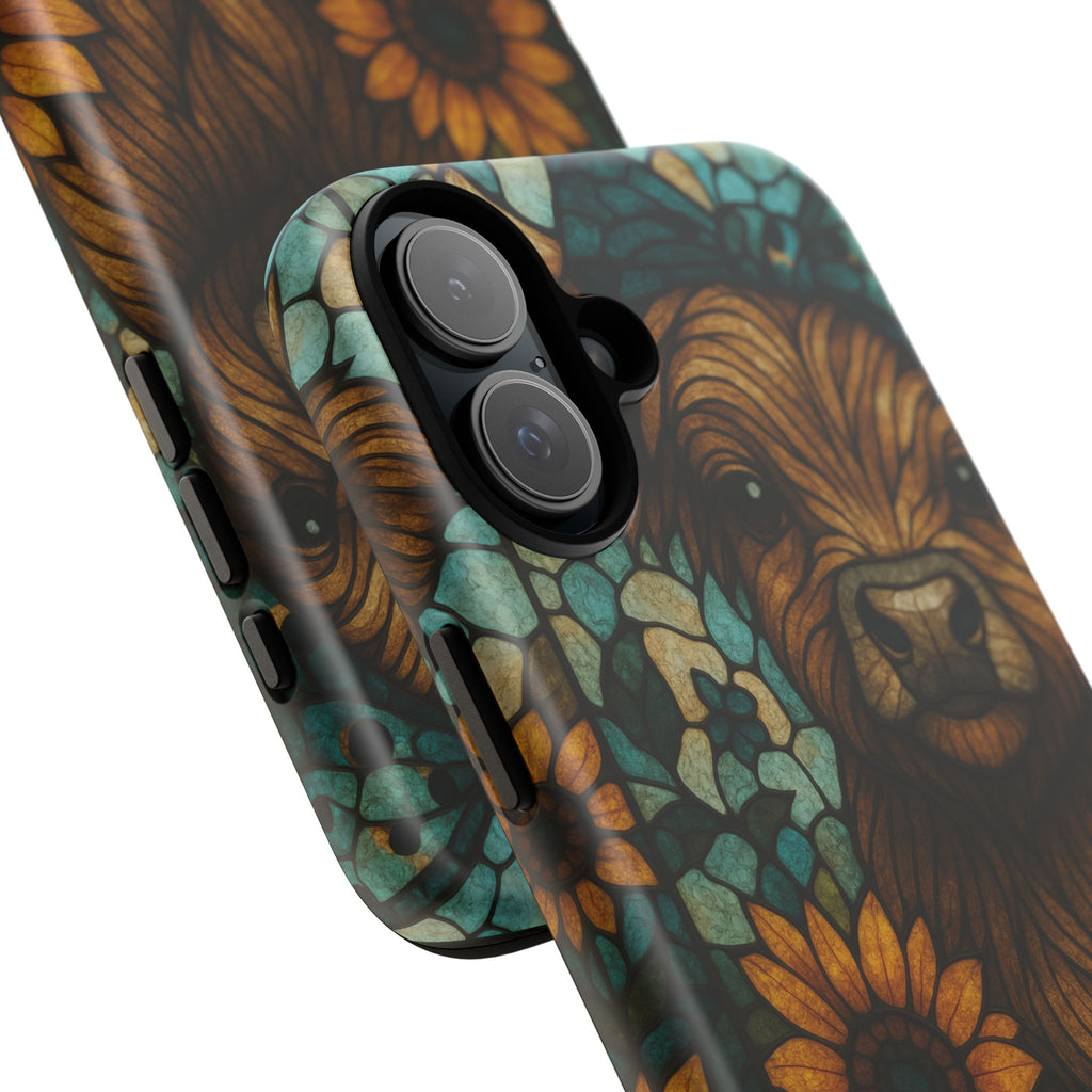 Stained Glass Baby Cow Phone Case – Sunflower Farmhouse Animal Design