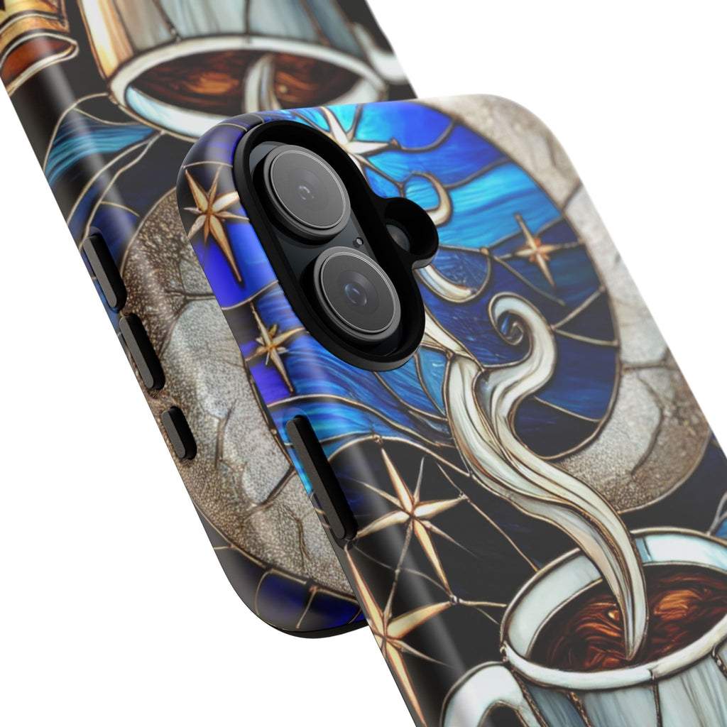 Stained Glass Coffee Phone Case – Cozy Artistic Design for Coffee Lovers
