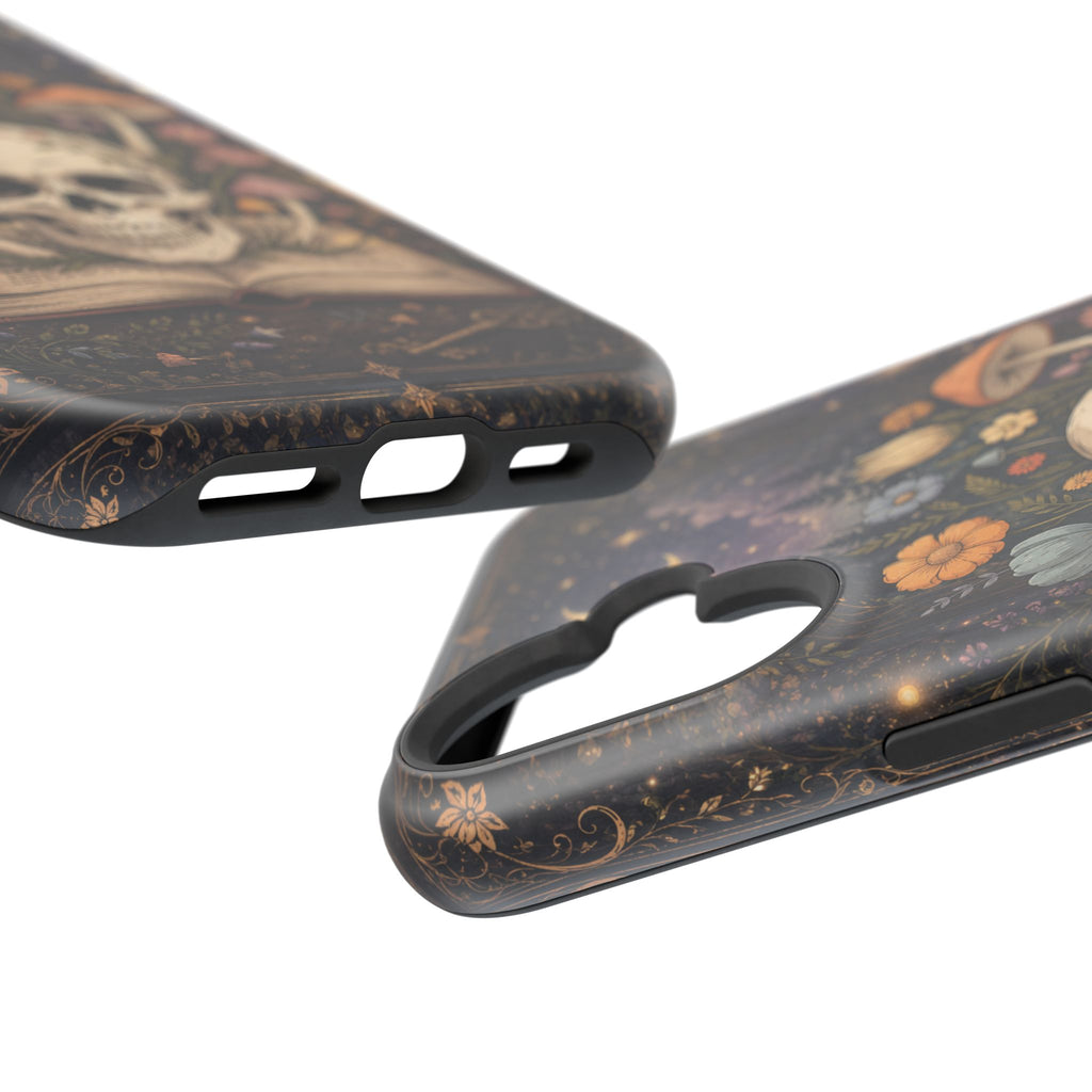 Skull & Mushroom Phone Case – Gothic MagSafe-Compatible Impact-Resistant Case