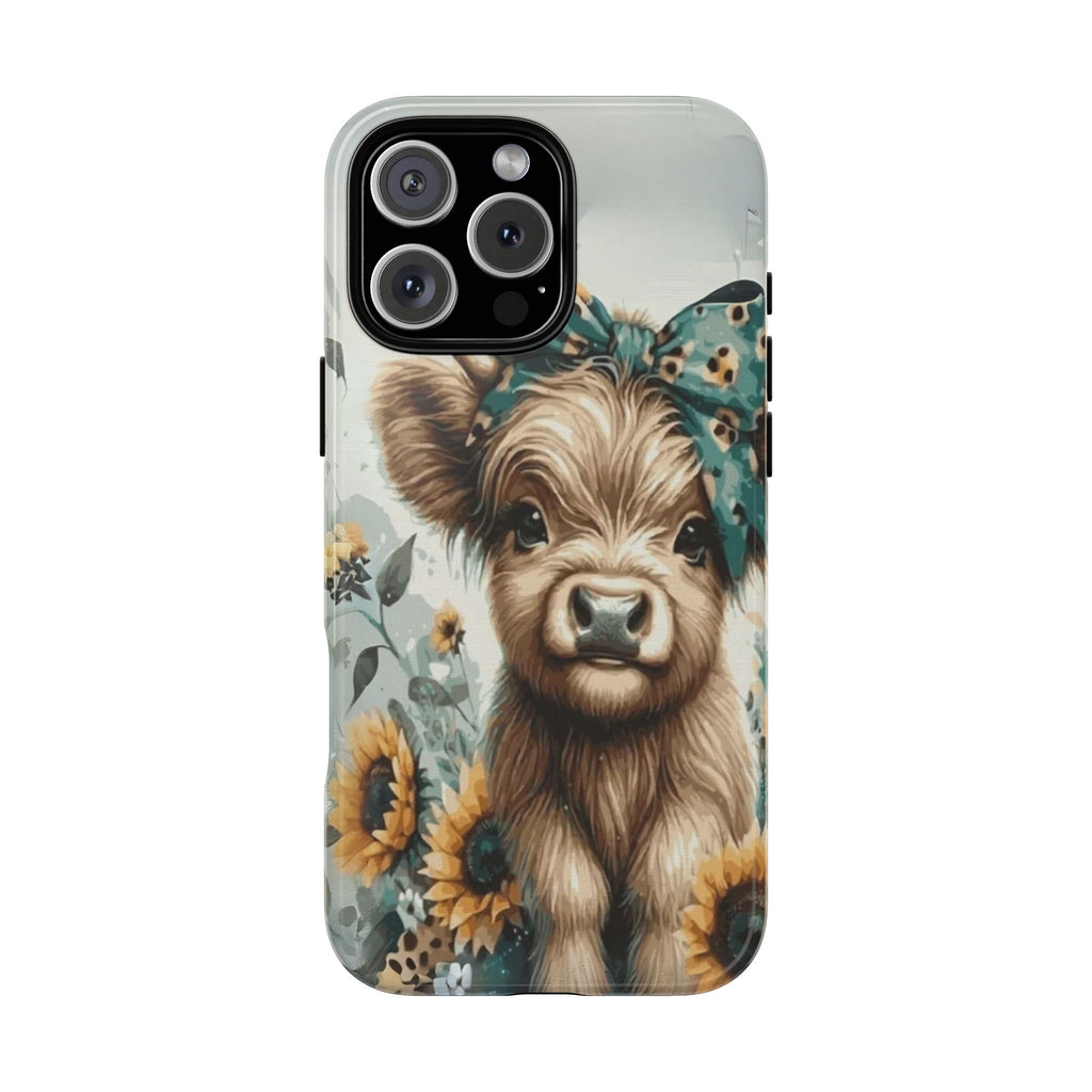 Adorable Cow Phone Case – Floral Farmhouse Design, Cute Animal Lover Gift