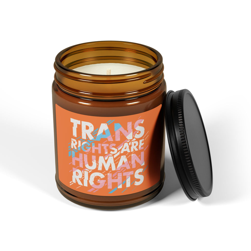 Trans Rights Are Human Rights Scented Soy Candle, LGBTQ Inclusive Statement Candle, Trans Community Gift For Friend, Pride Celebration Decor