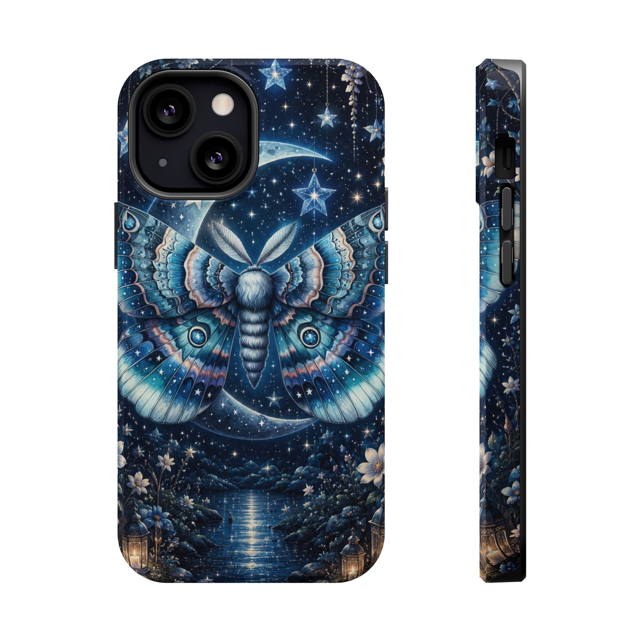 Mystic Moth Moon Phone Case – Night Sky MagSafe-Compatible Cover