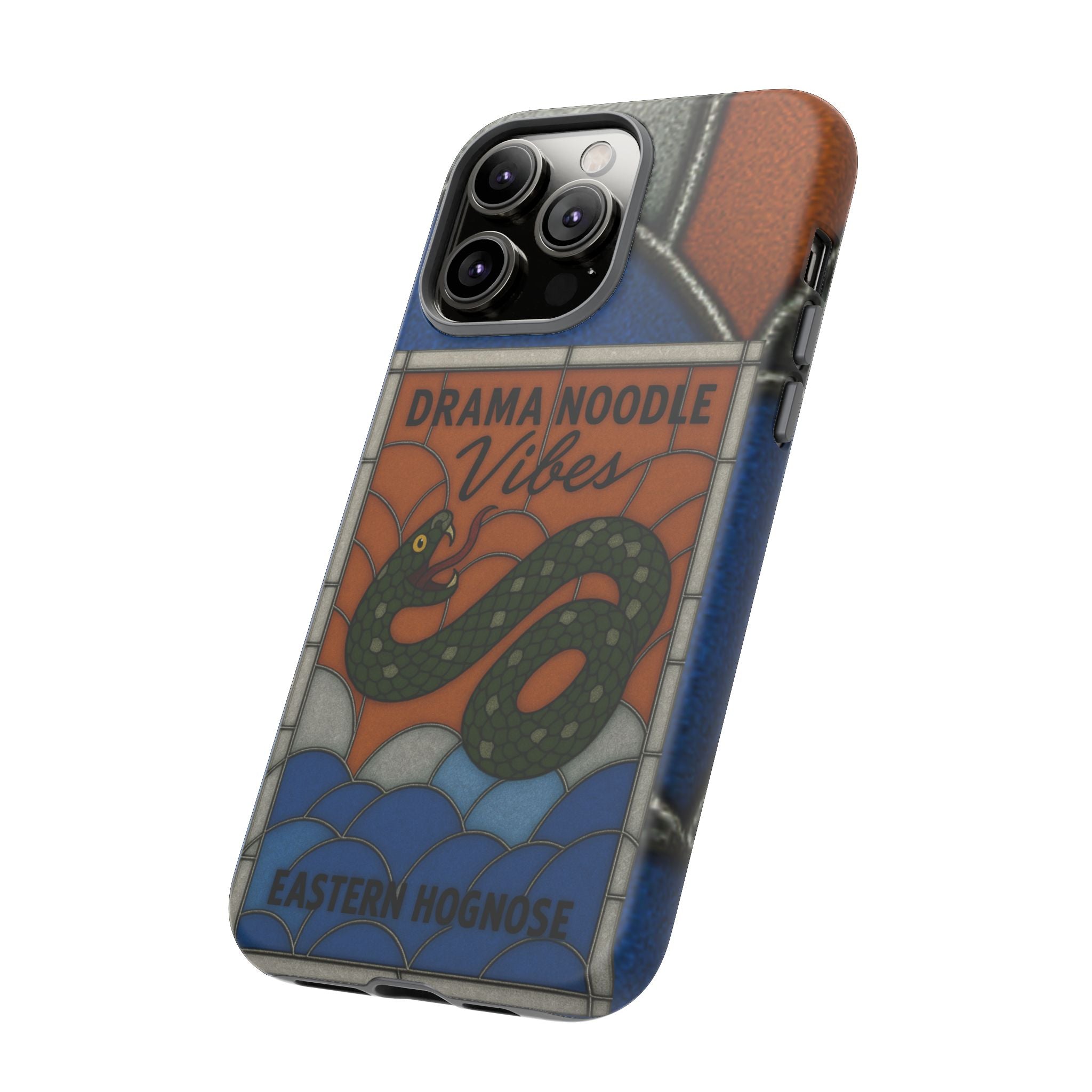 Stained Glass Snake Phone Case – Vibrant Drama Noodle Aesthetic Cover