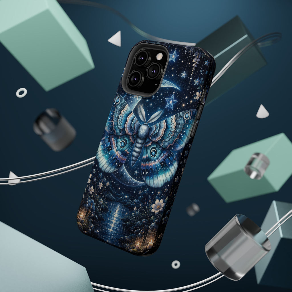 Mystic Moth Moon Phone Case – Night Sky MagSafe-Compatible Cover