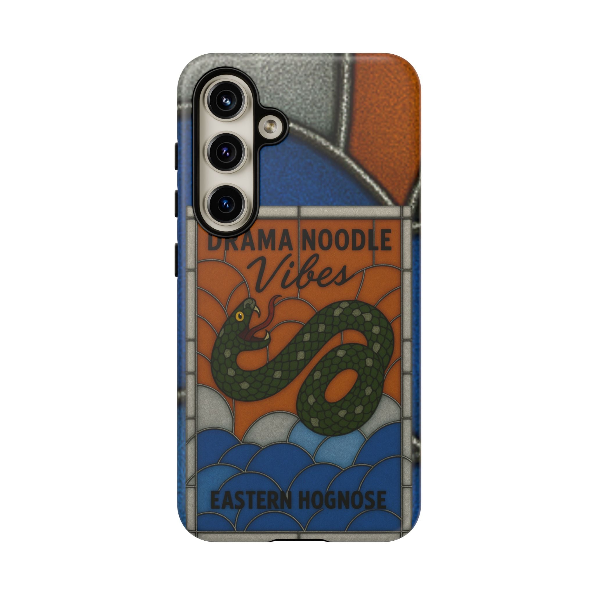 Stained Glass Snake Phone Case – Vibrant Drama Noodle Aesthetic Cover
