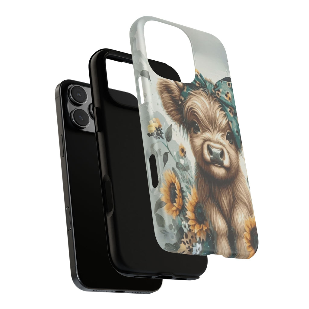 Adorable Cow Phone Case – Floral Farmhouse Design, Cute Animal Lover Gift