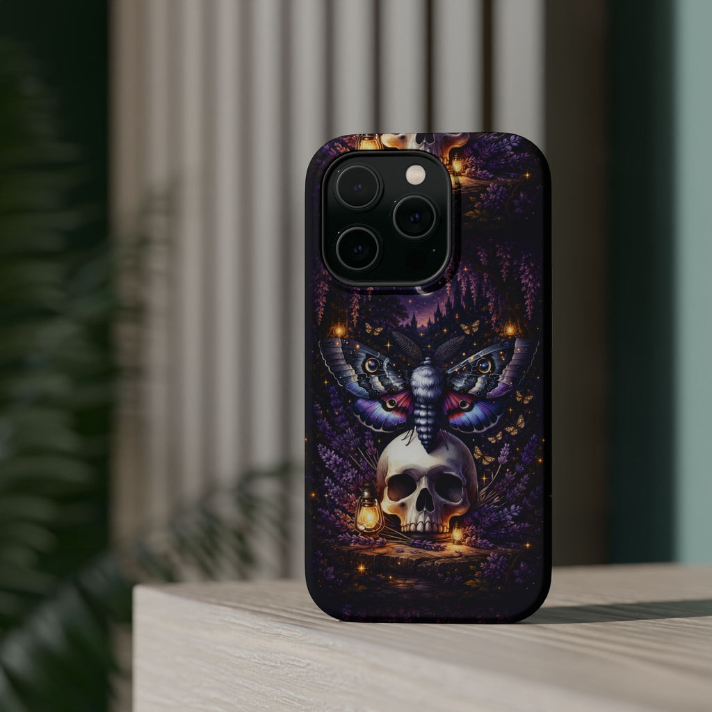 Moth & Skull Phone Case – Dark Mystical MagSafe-Compatible Cover