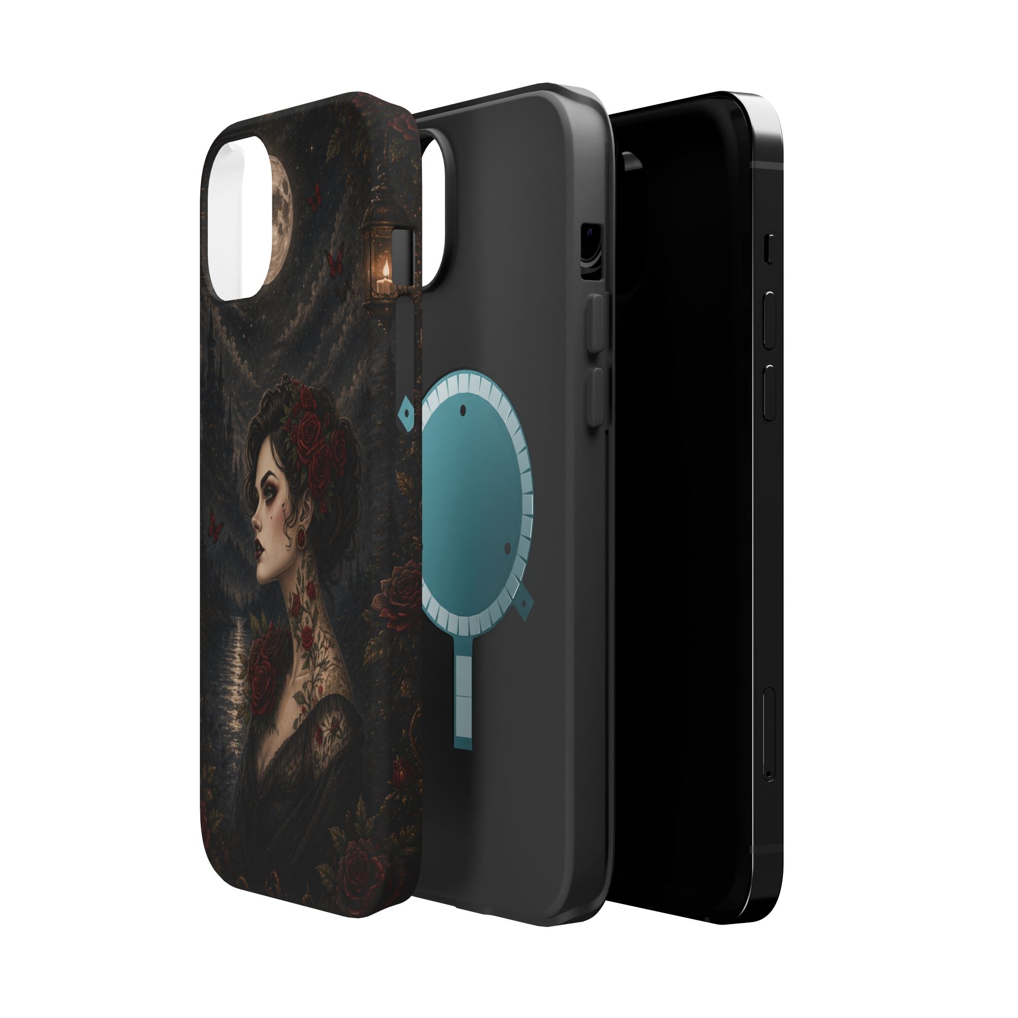 Gothic Rose Portrait Phone Case – Dark Romance MagSafe-Compatible Cover
