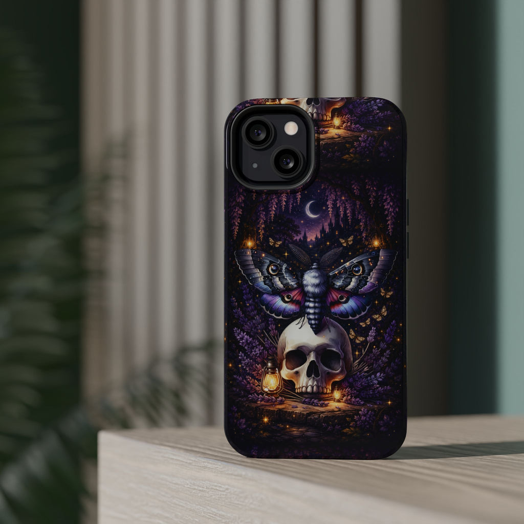 Moth & Skull Phone Case – Dark Mystical MagSafe-Compatible Cover