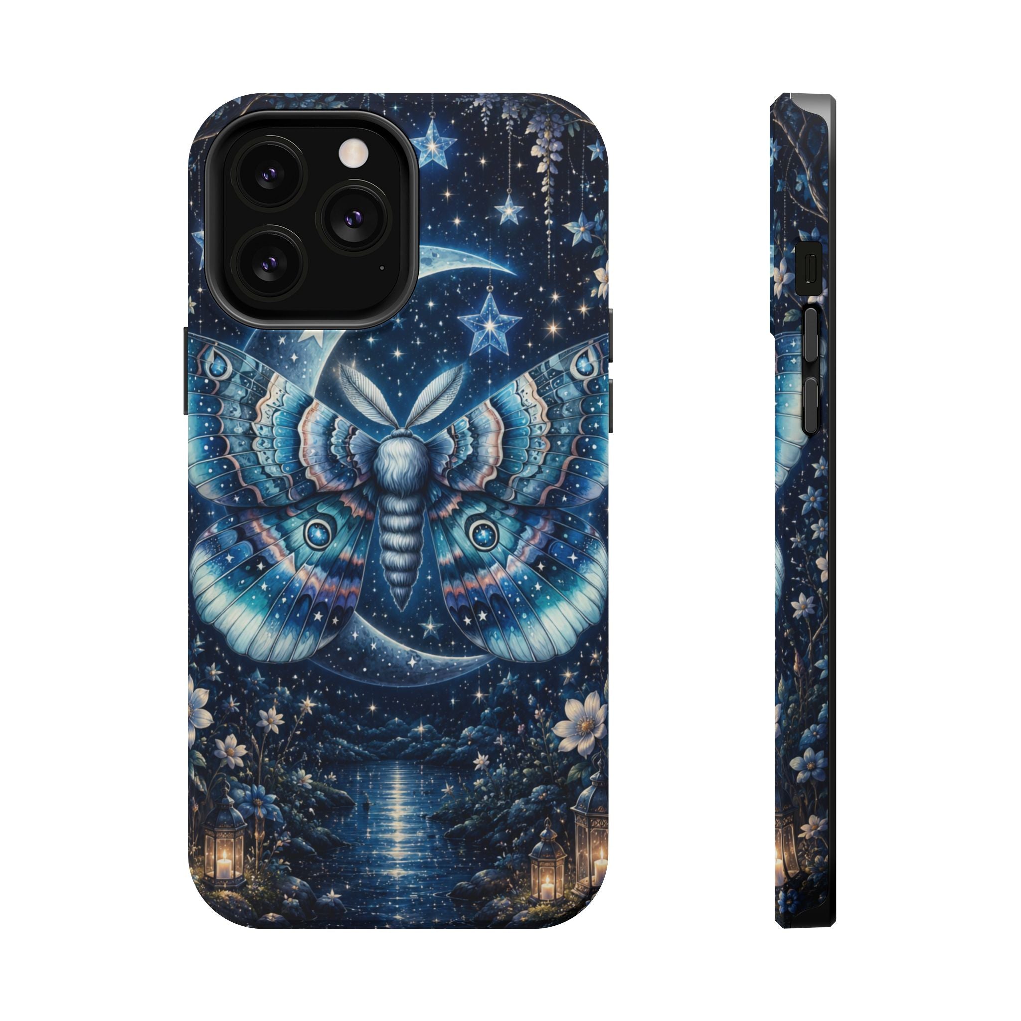 Mystic Moth Moon Phone Case – Night Sky MagSafe-Compatible Cover