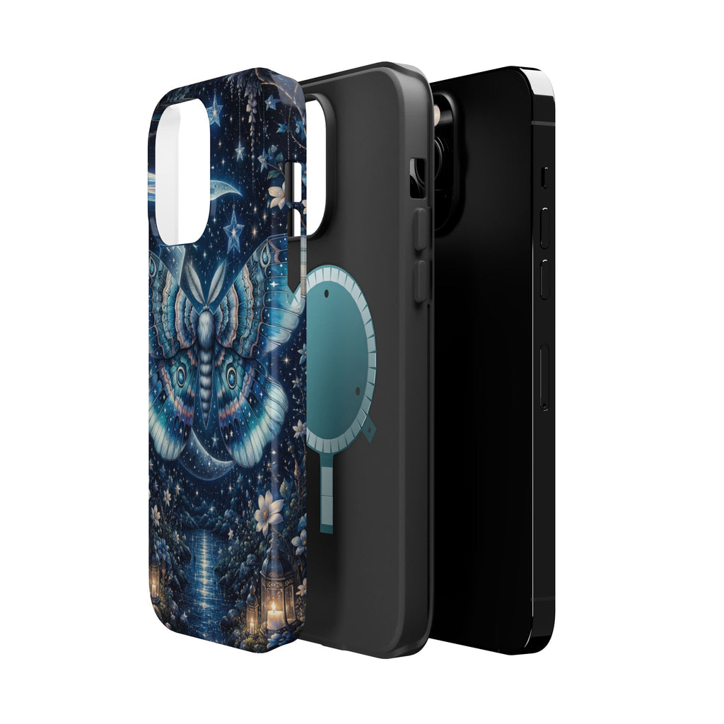 Mystic Moth Moon Phone Case – Night Sky MagSafe-Compatible Cover