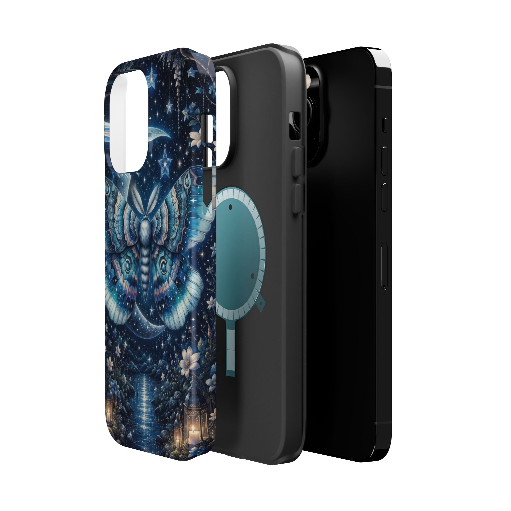 Mystic Moth Moon Phone Case – Night Sky MagSafe-Compatible Cover