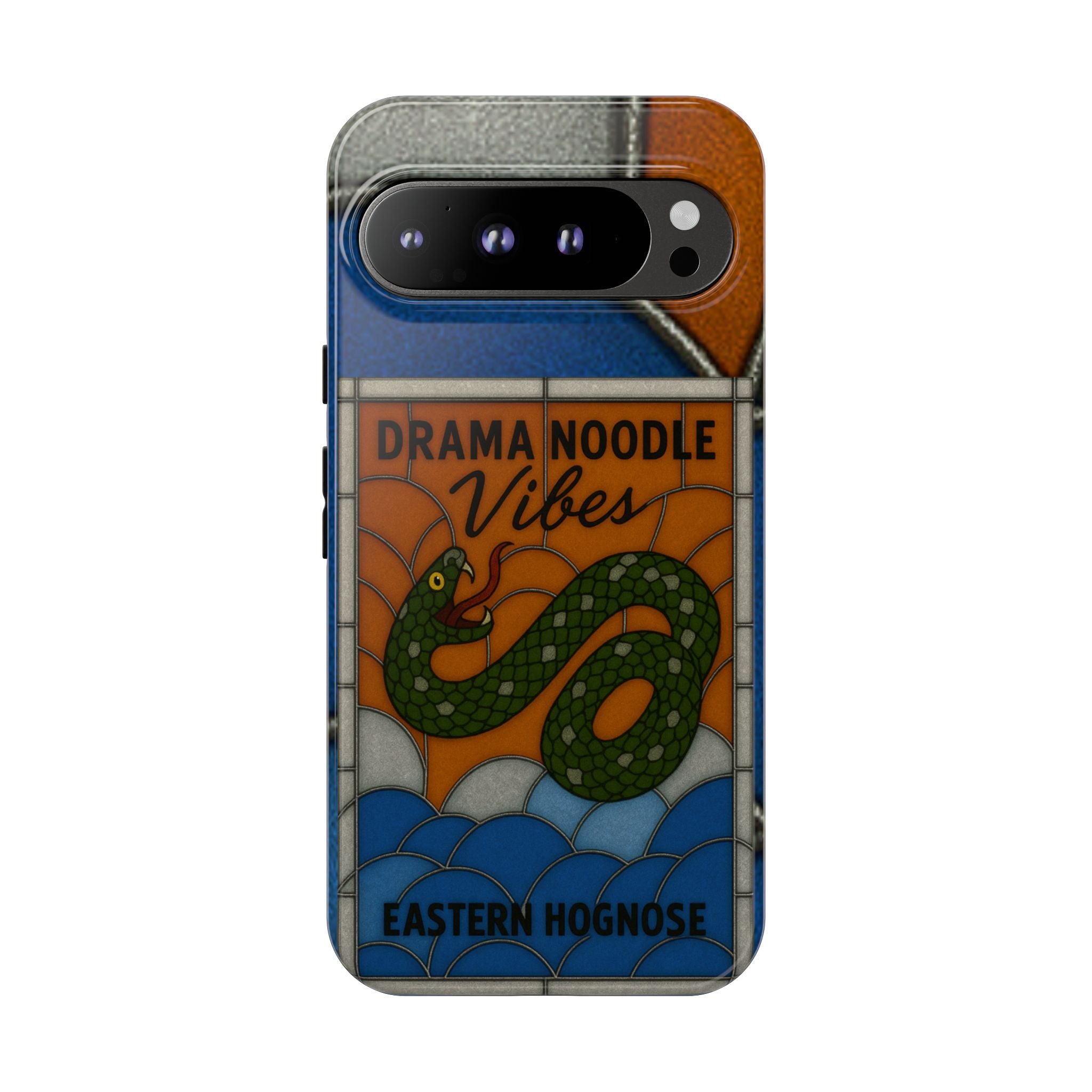 Stained Glass Snake Phone Case – Vibrant Drama Noodle Aesthetic Cover