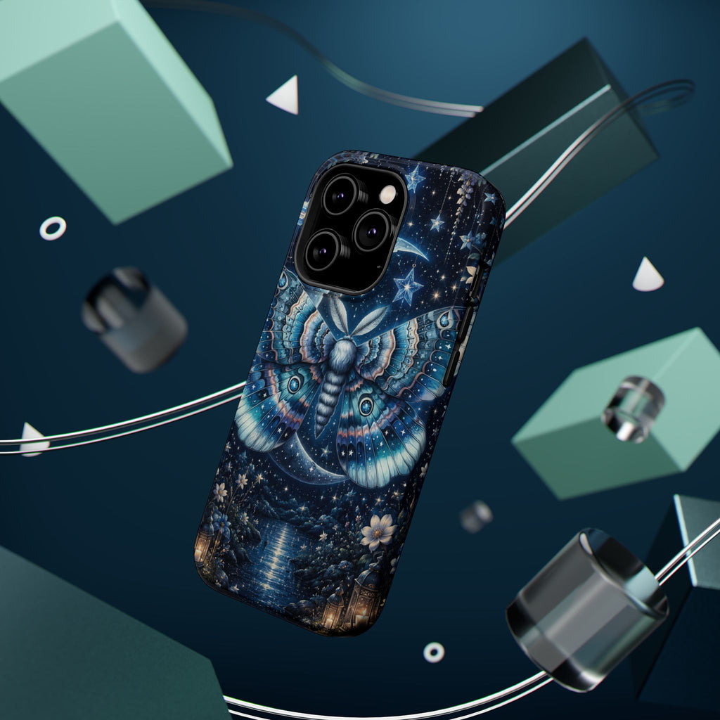 Mystic Moth Moon Phone Case – Night Sky MagSafe-Compatible Cover