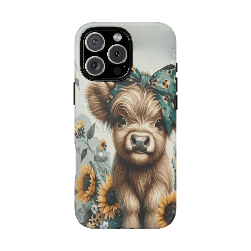 Adorable Cow Phone Case – Floral Farmhouse Design, Cute Animal Lover Gift