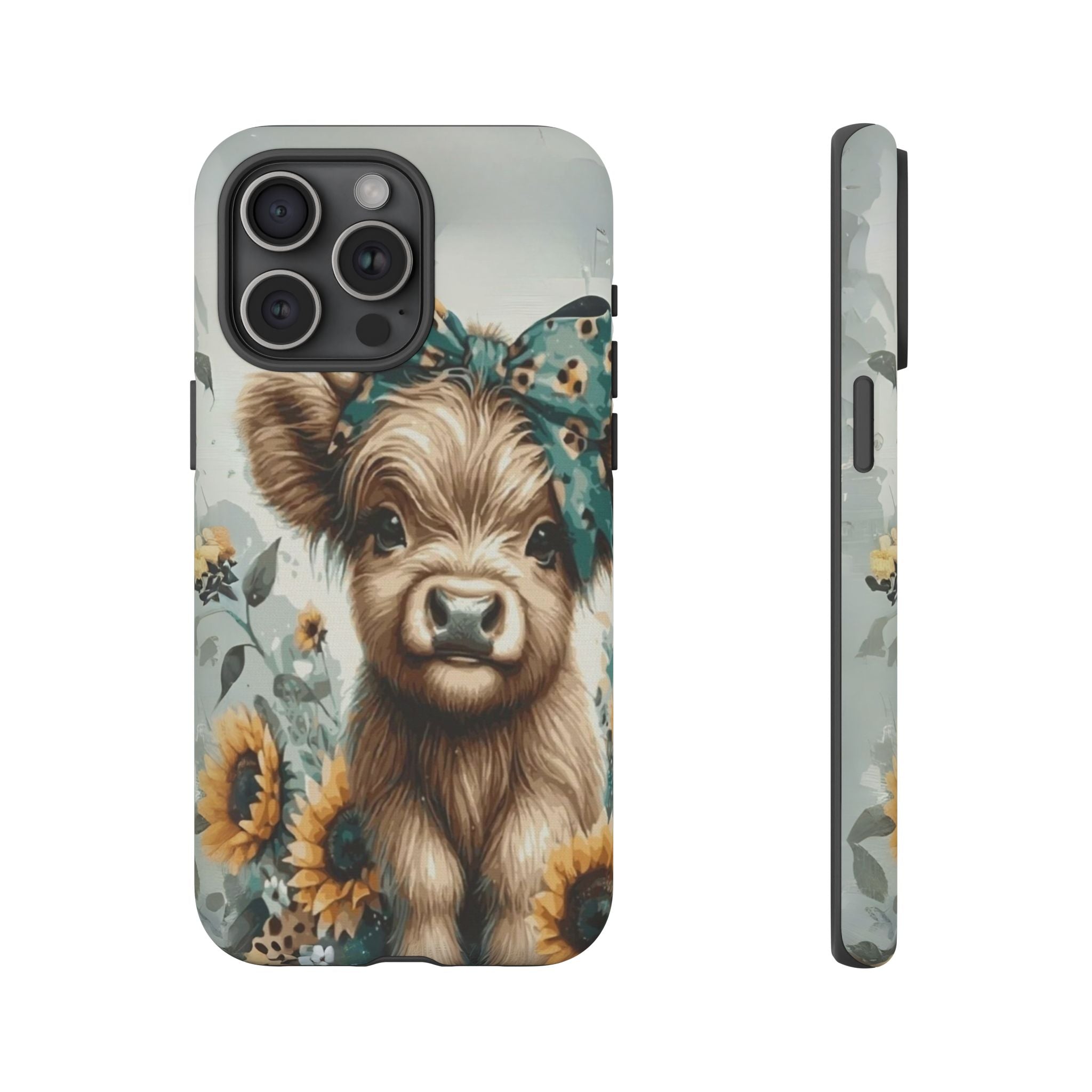 Adorable Cow Phone Case – Floral Farmhouse Design, Cute Animal Lover Gift