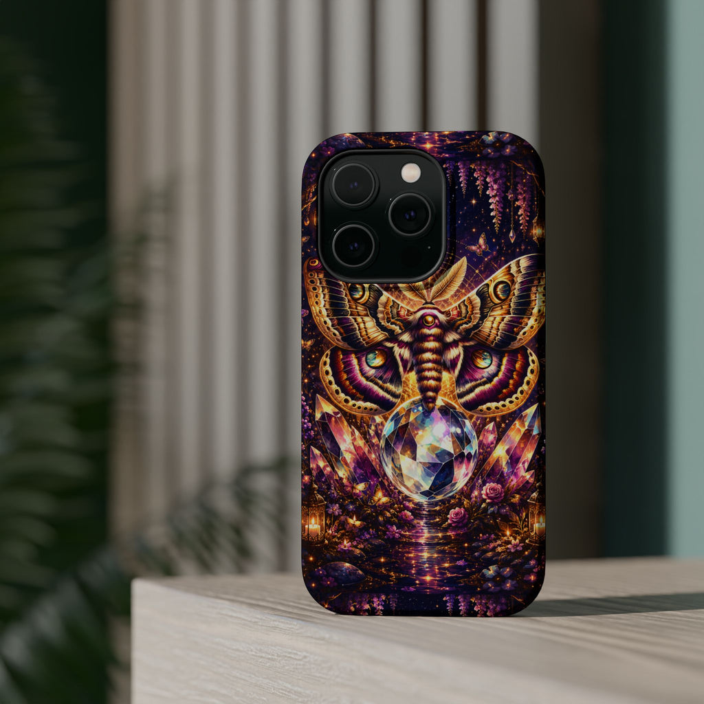Mystic Moth Crystal Phone Case – Jewel-Toned MagSafe-Compatible Cover