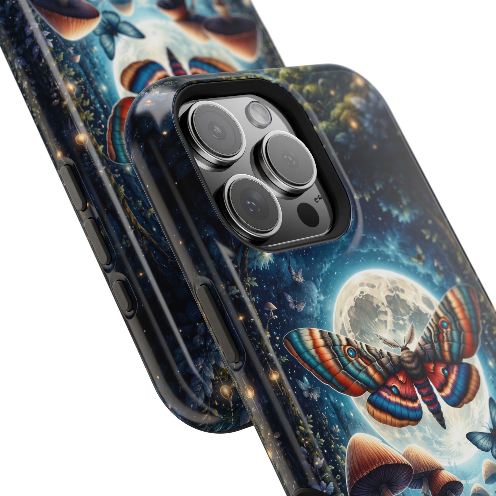 Mystic Moth Moon Phone Case – Whimsical MagSafe-Compatible Cover