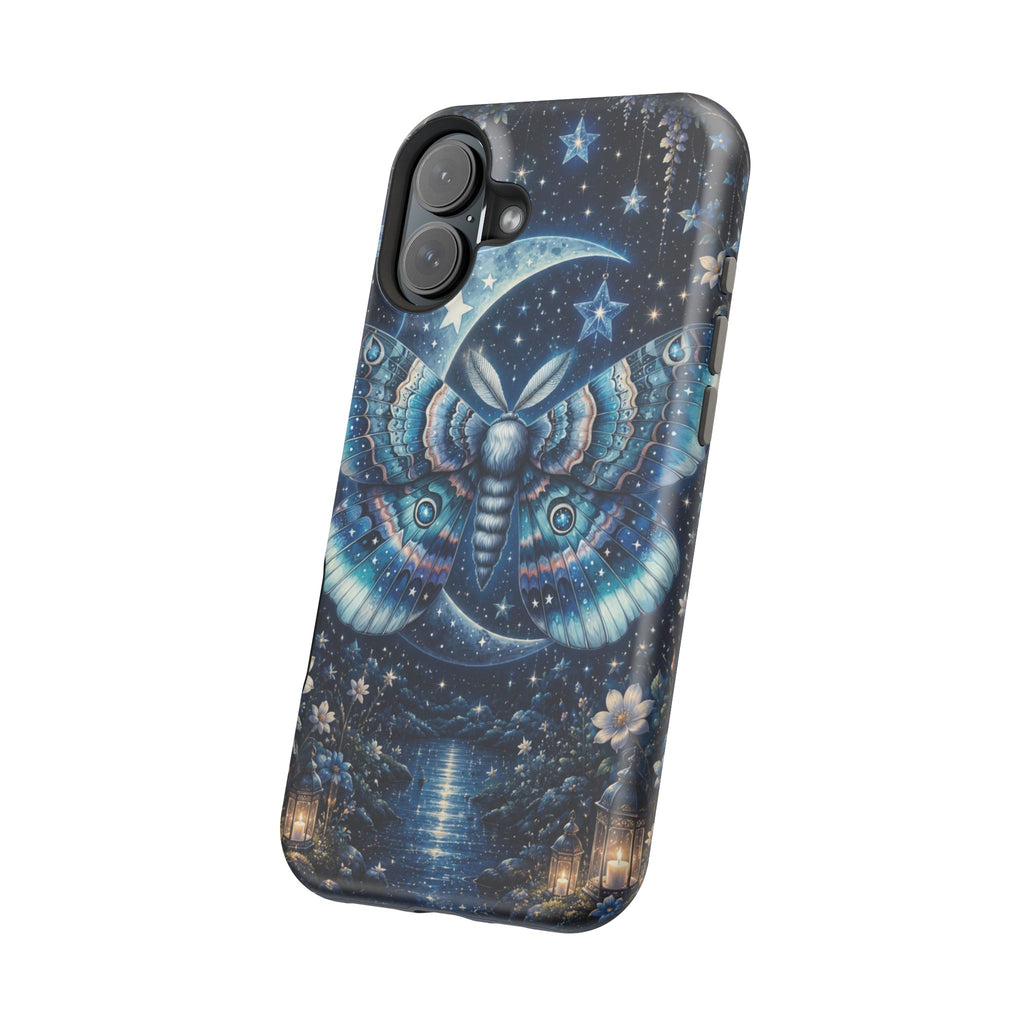 Mystic Moth Moon Phone Case – Night Sky MagSafe-Compatible Cover