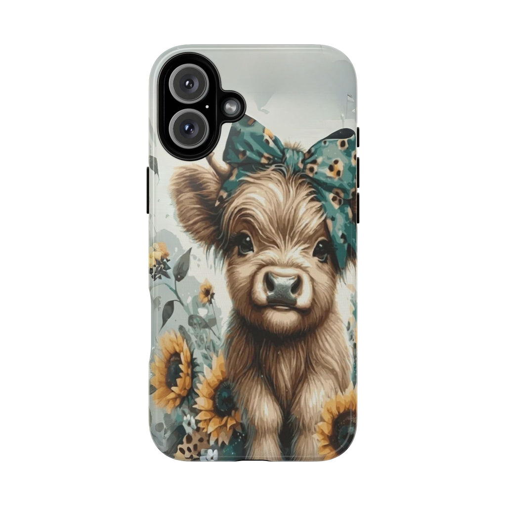 Adorable Cow Phone Case – Floral Farmhouse Design, Cute Animal Lover Gift