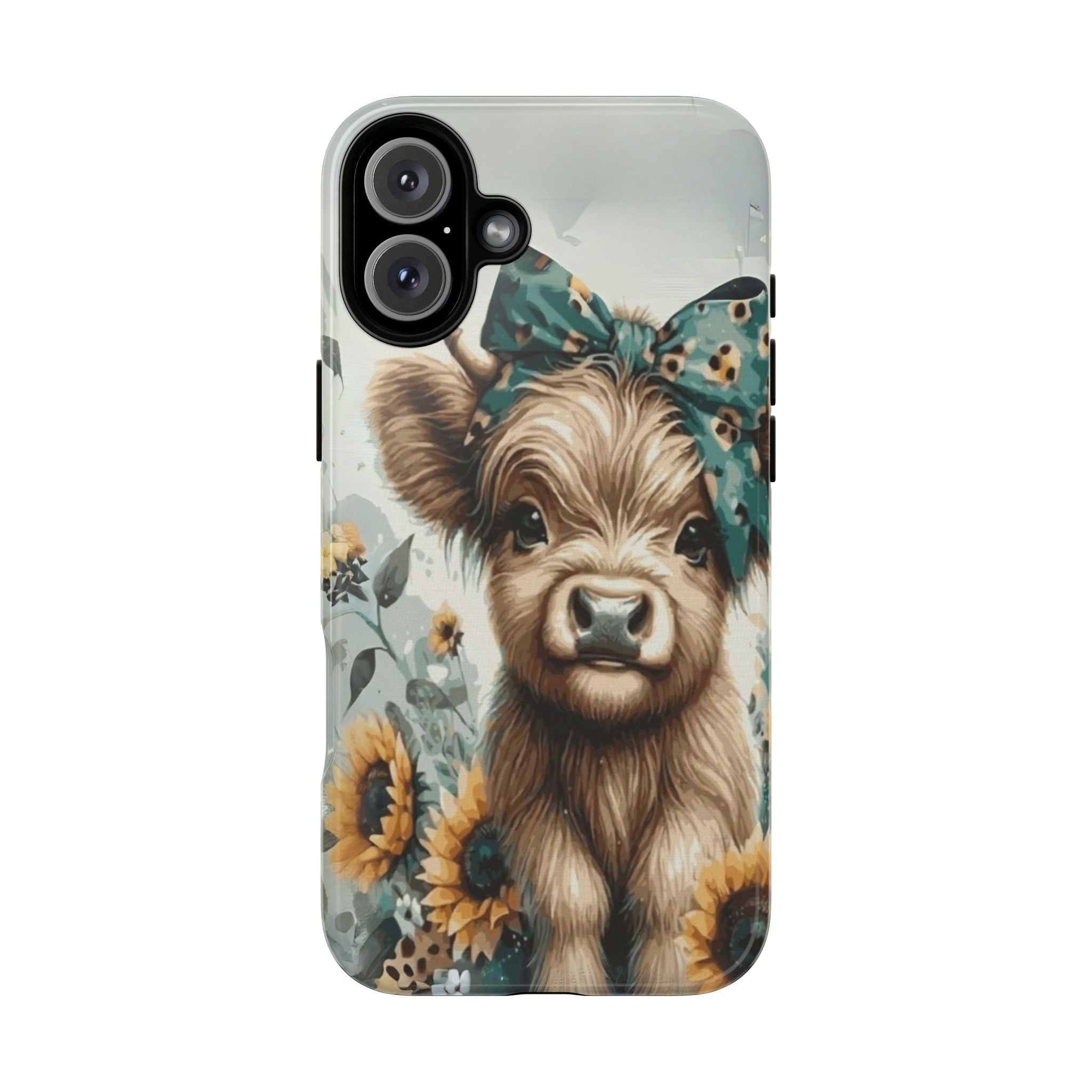 Adorable Cow Phone Case – Floral Farmhouse Design, Cute Animal Lover Gift