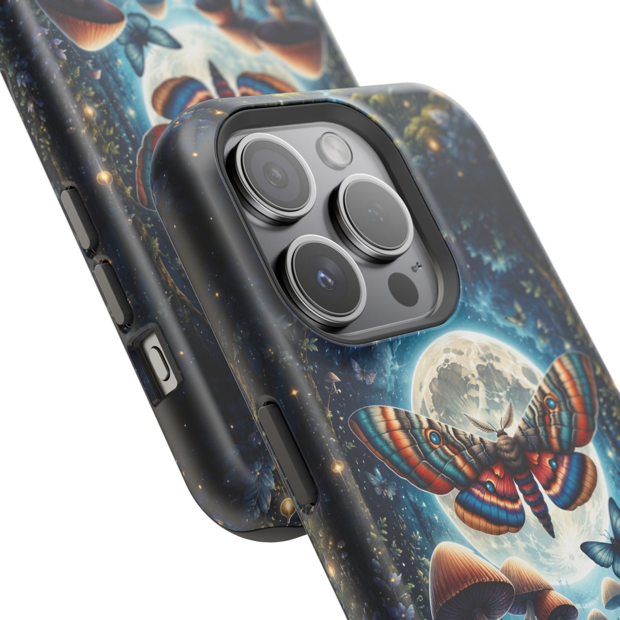 Mystic Moth Moon Phone Case – Whimsical MagSafe-Compatible Cover