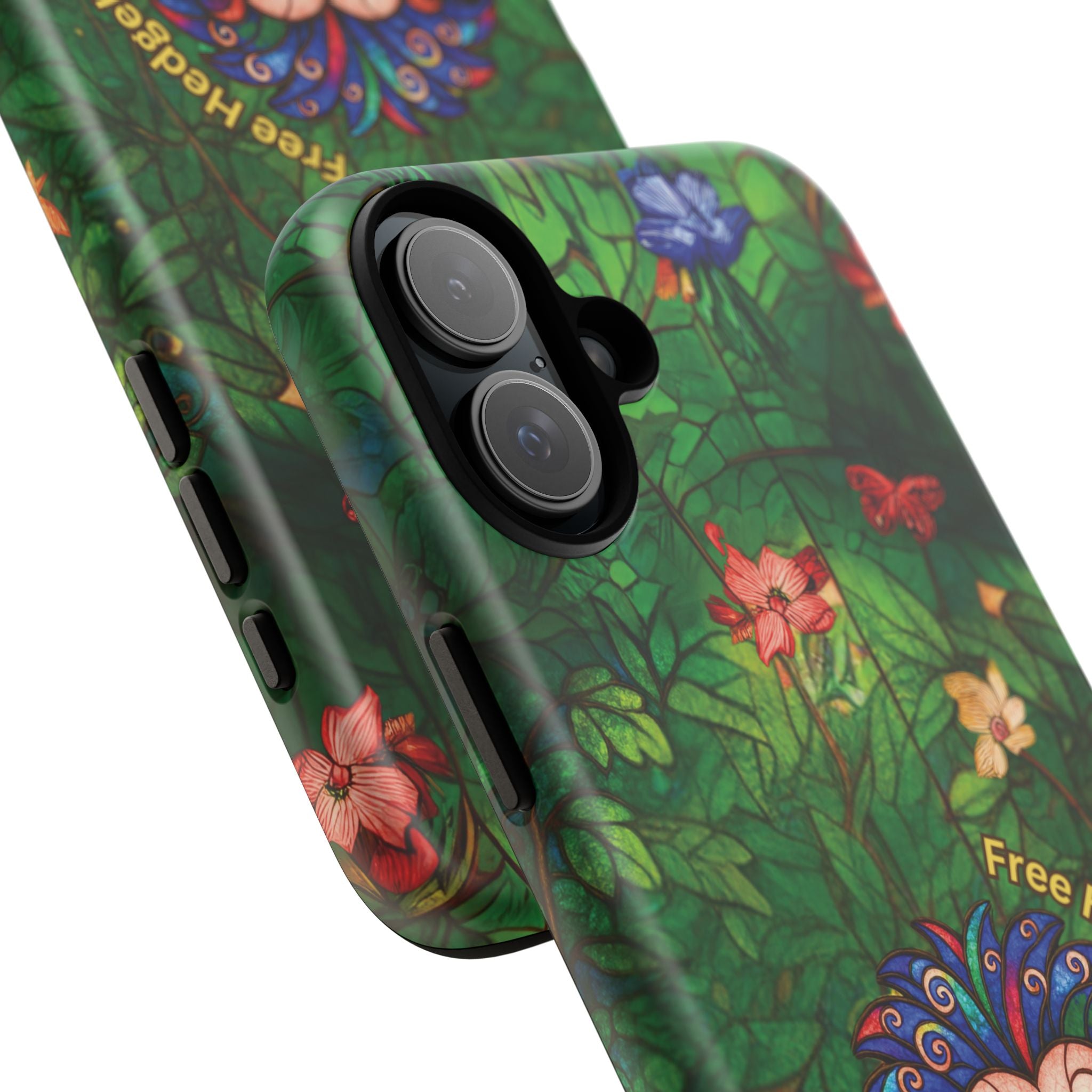 Stained Glass Hedgehog Phone Case – "Free Hedgehugs" Floral Design