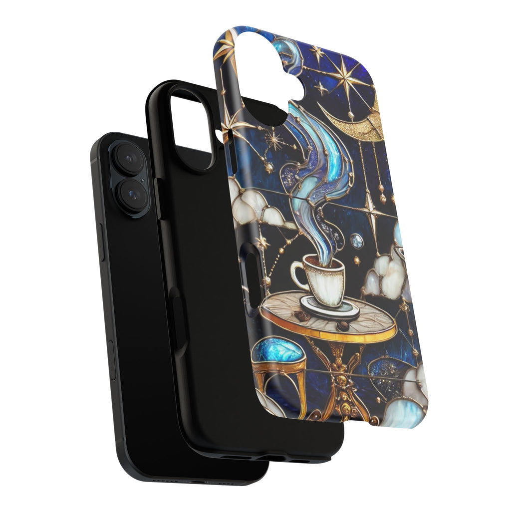Celestial Stained Glass Coffee iPhone Case – Shockproof 3D Wrap
