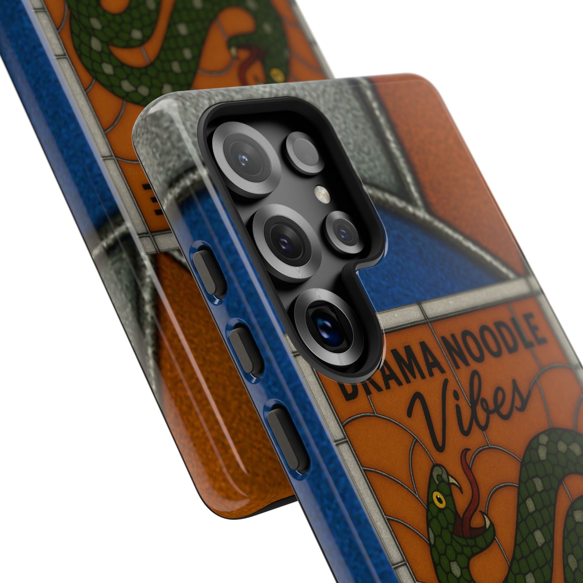 Stained Glass Snake Phone Case – Vibrant Drama Noodle Aesthetic Cover