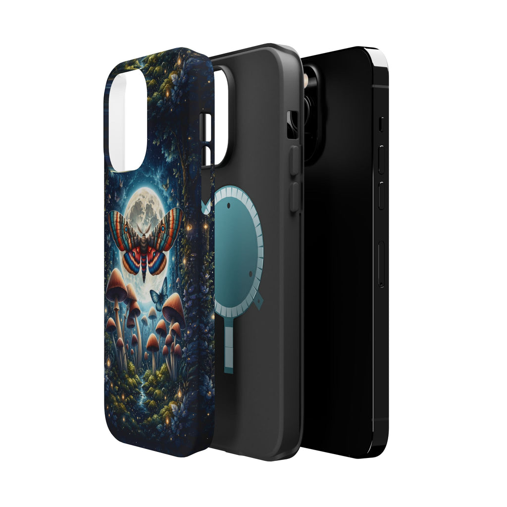 Mystic Moth Moon Phone Case – Whimsical MagSafe-Compatible Cover
