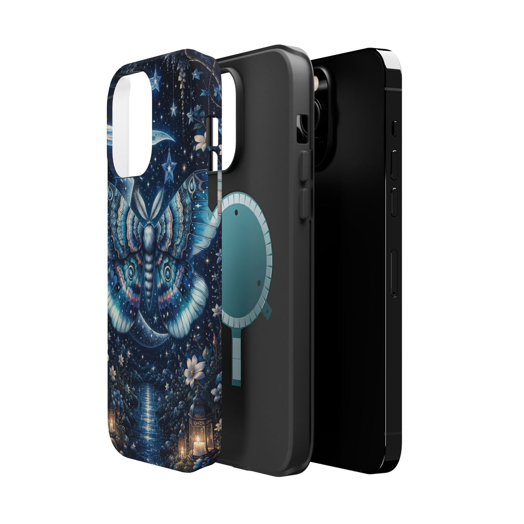 Mystic Moth Moon Phone Case – Night Sky MagSafe-Compatible Cover