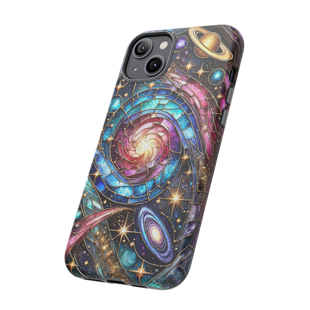 Galaxy Swirl Stained Glass Phone Case – Cosmic Celestial Cover