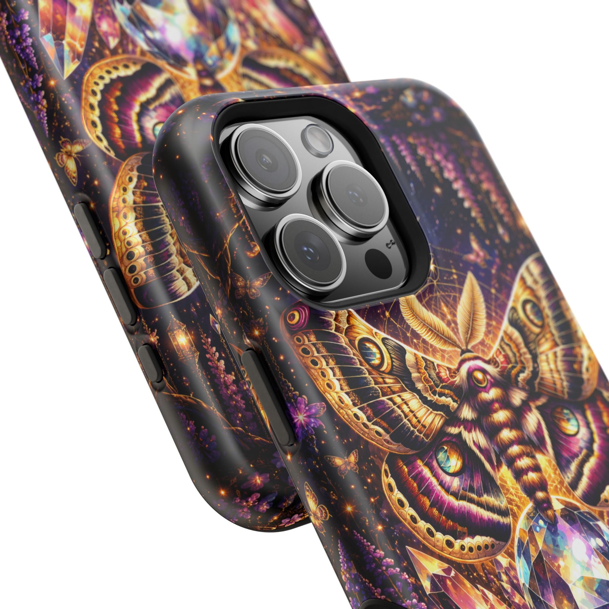 Mystic Moth Crystal Phone Case – Jewel-Toned MagSafe-Compatible Cover