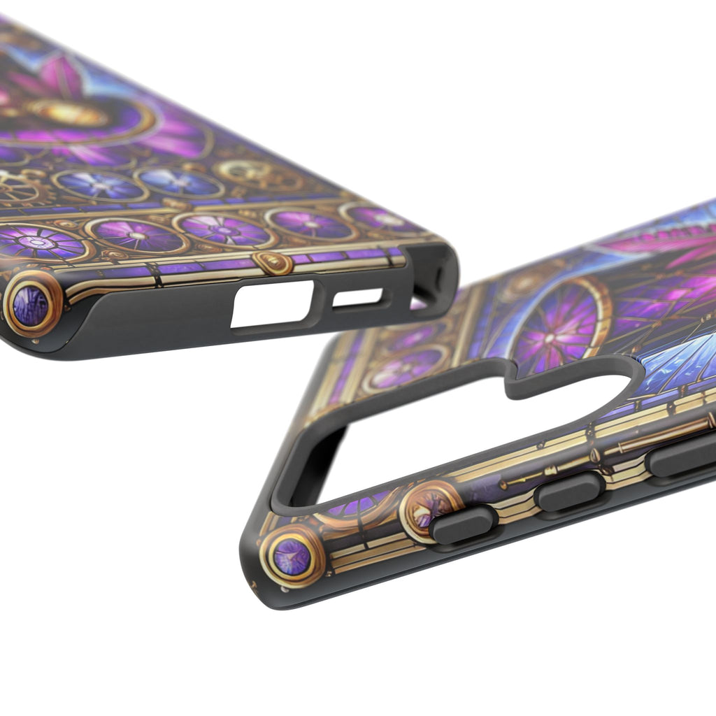 Stained Glass Steampunk Android Phone Case – 3D Full-Wrap Protective Cover with TPU Liner
