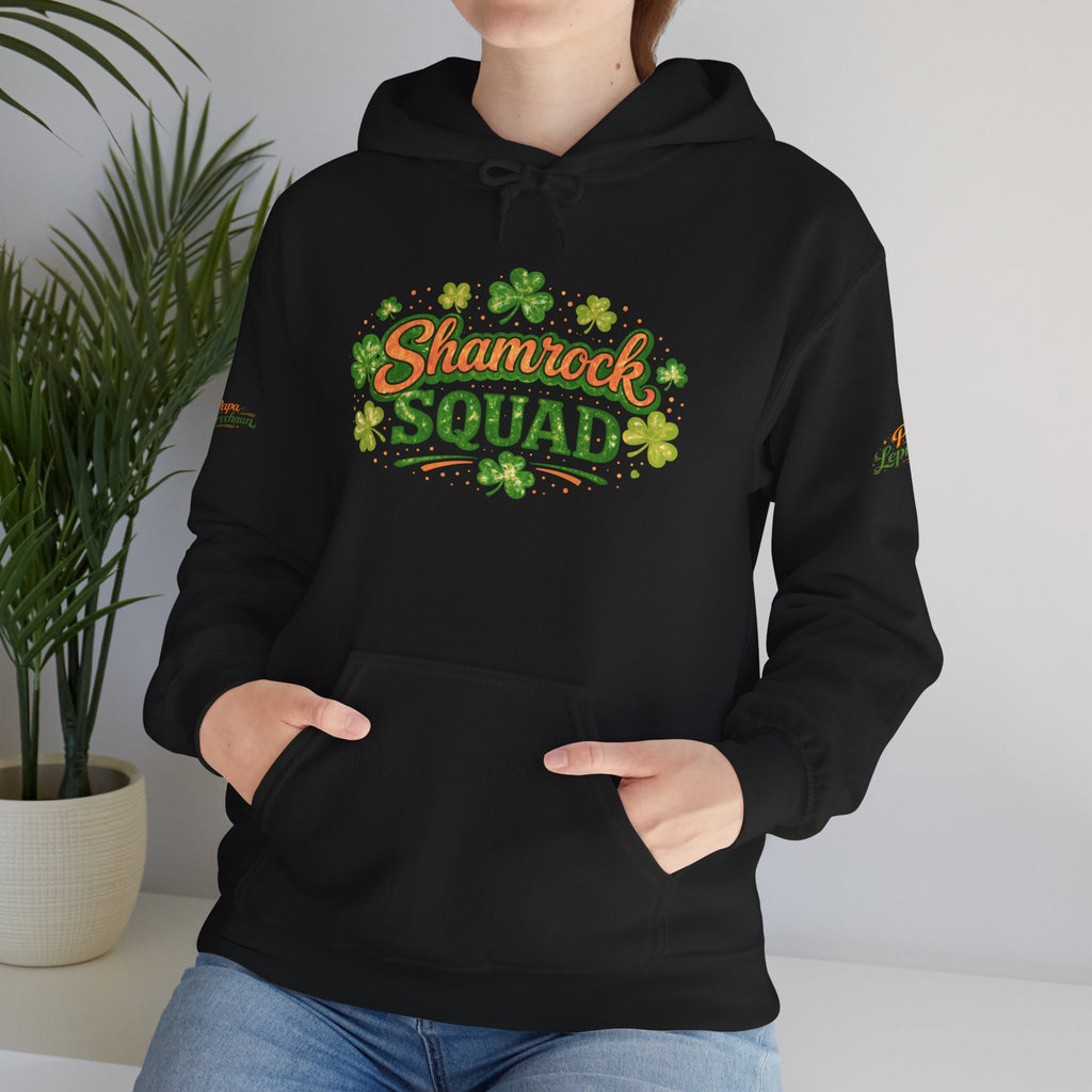 Papa Leprechaun Shamrock Squad Hoodie — St. Patrick’s Day Green Clover Sweatshirt