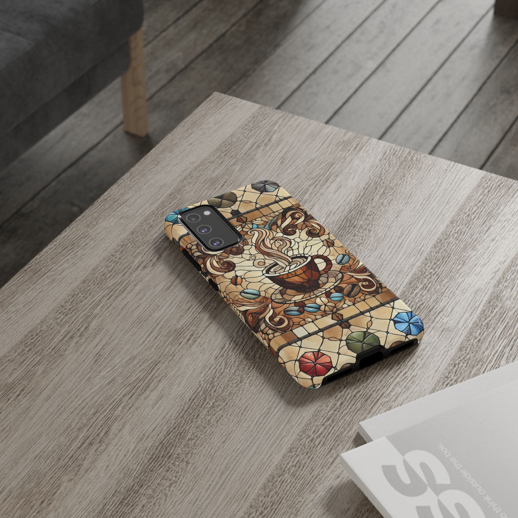 Stained Glass Coffee Android Phone Case – Shockproof TPU, 3D Wrap