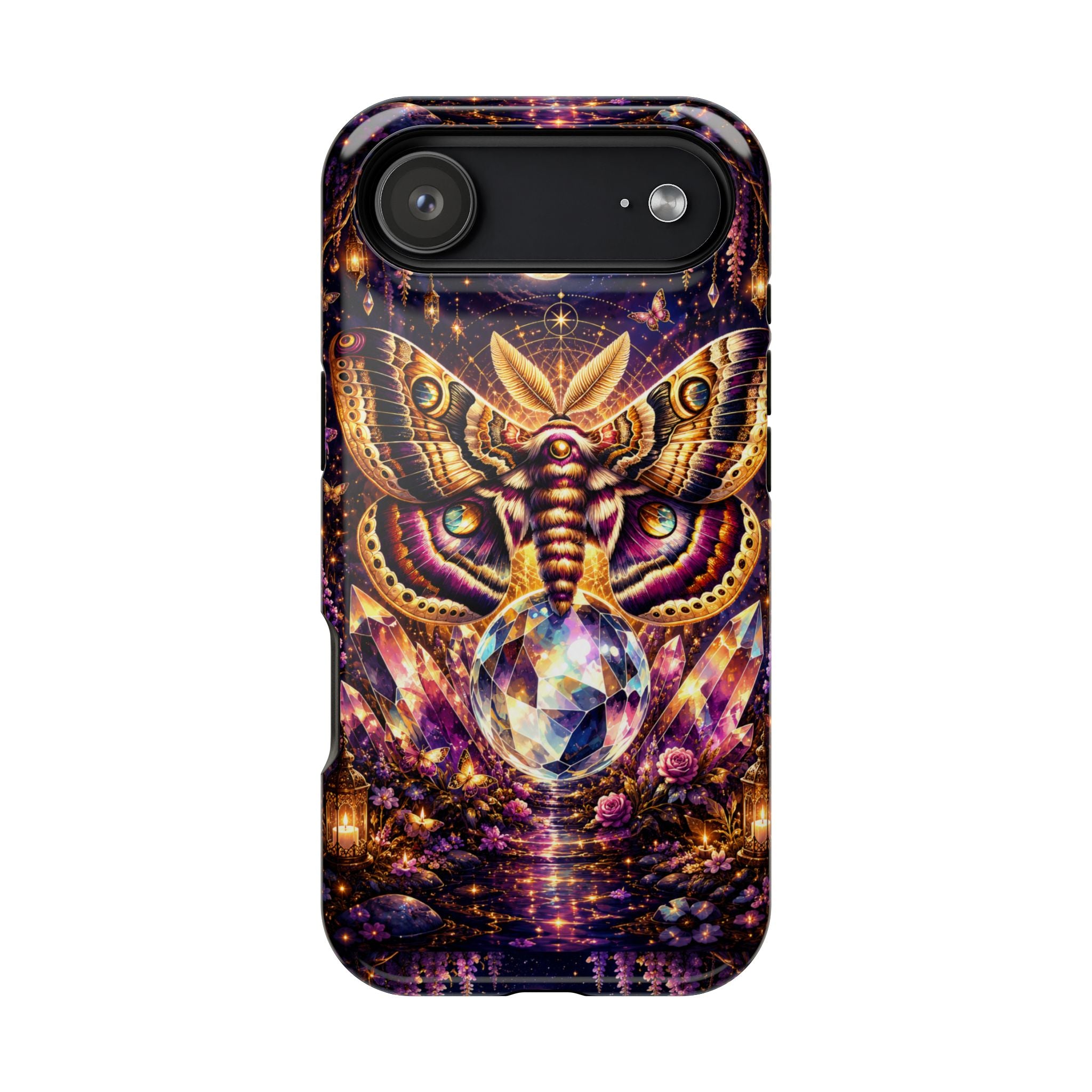 Mystic Moth Crystal Phone Case – Jewel-Toned MagSafe-Compatible Cover
