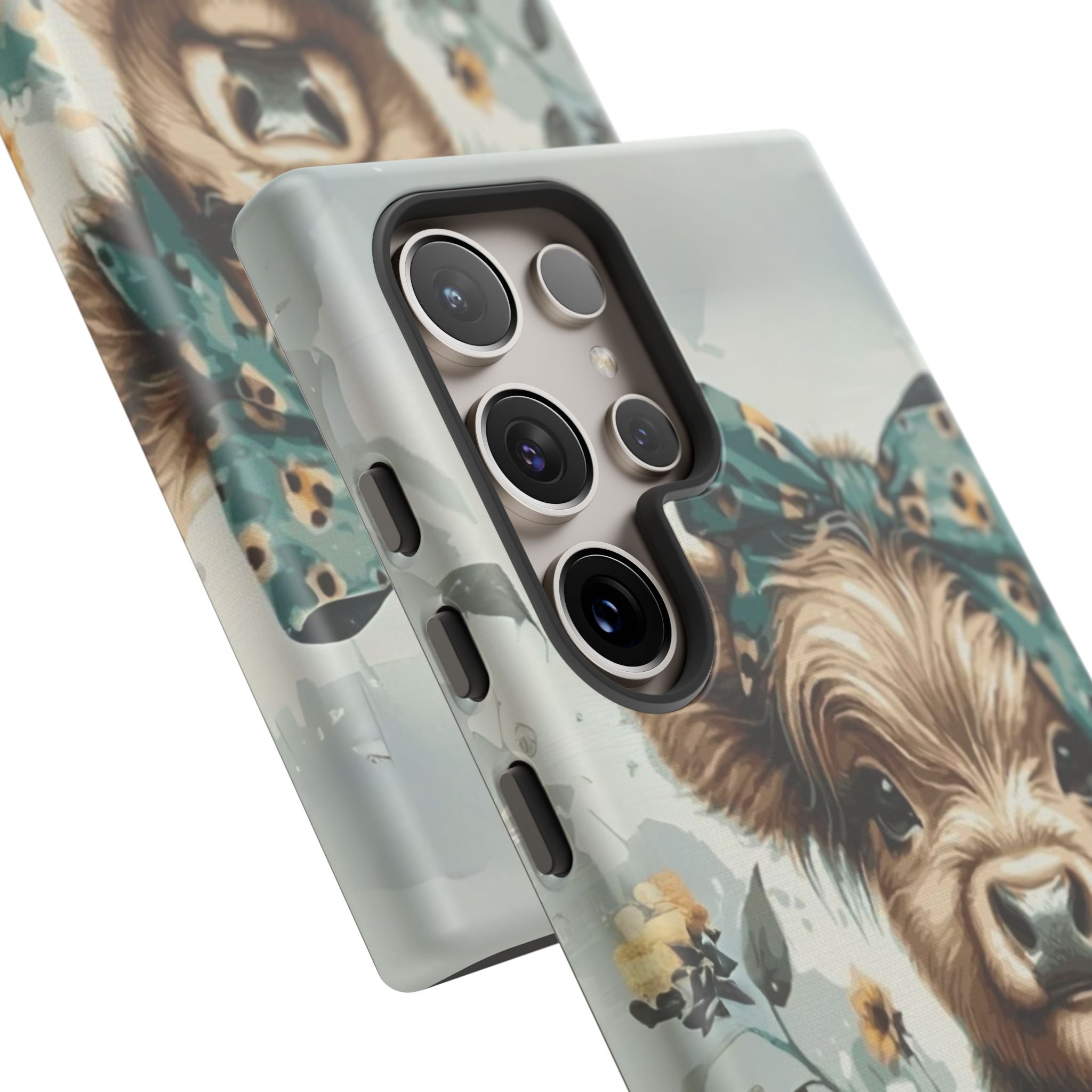 Adorable Cow Phone Case – Floral Farmhouse Design, Cute Animal Lover Gift