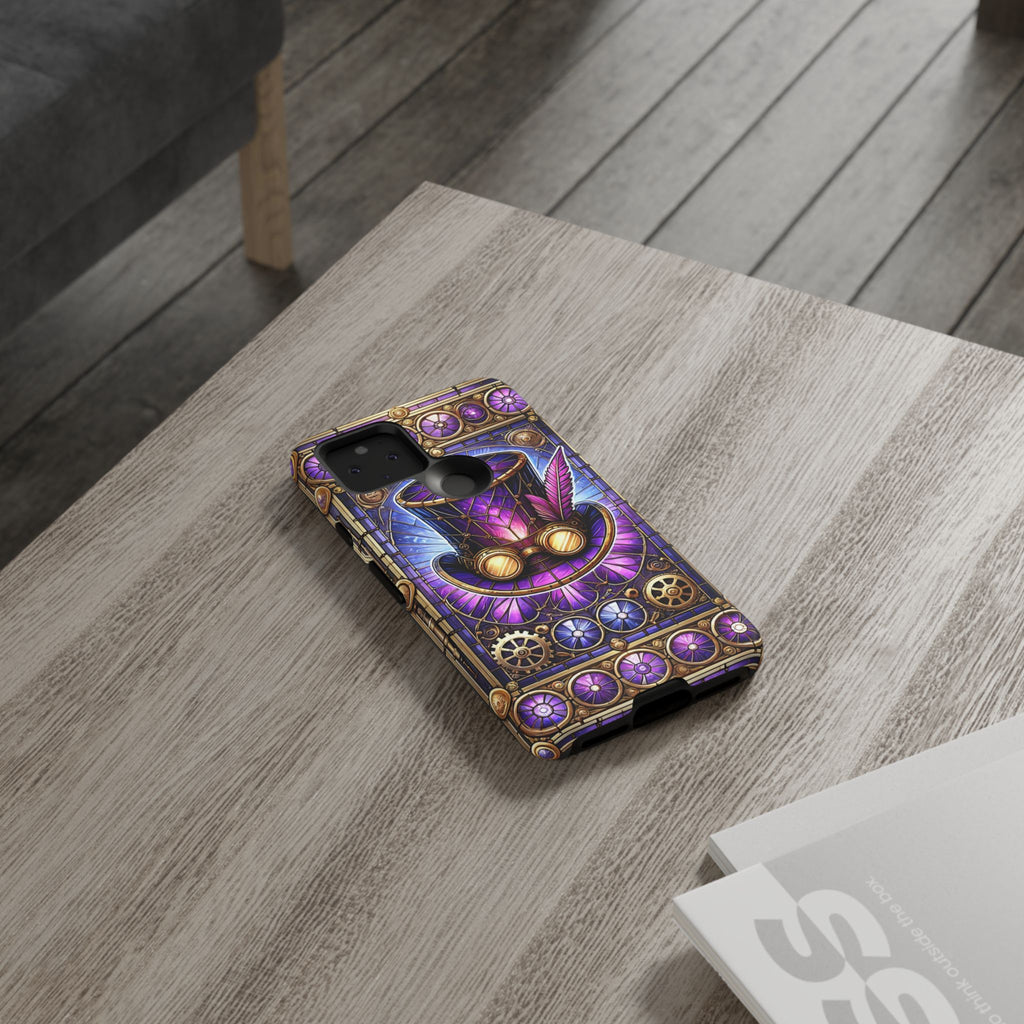 Stained Glass Steampunk Android Phone Case – 3D Full-Wrap Protective Cover with TPU Liner
