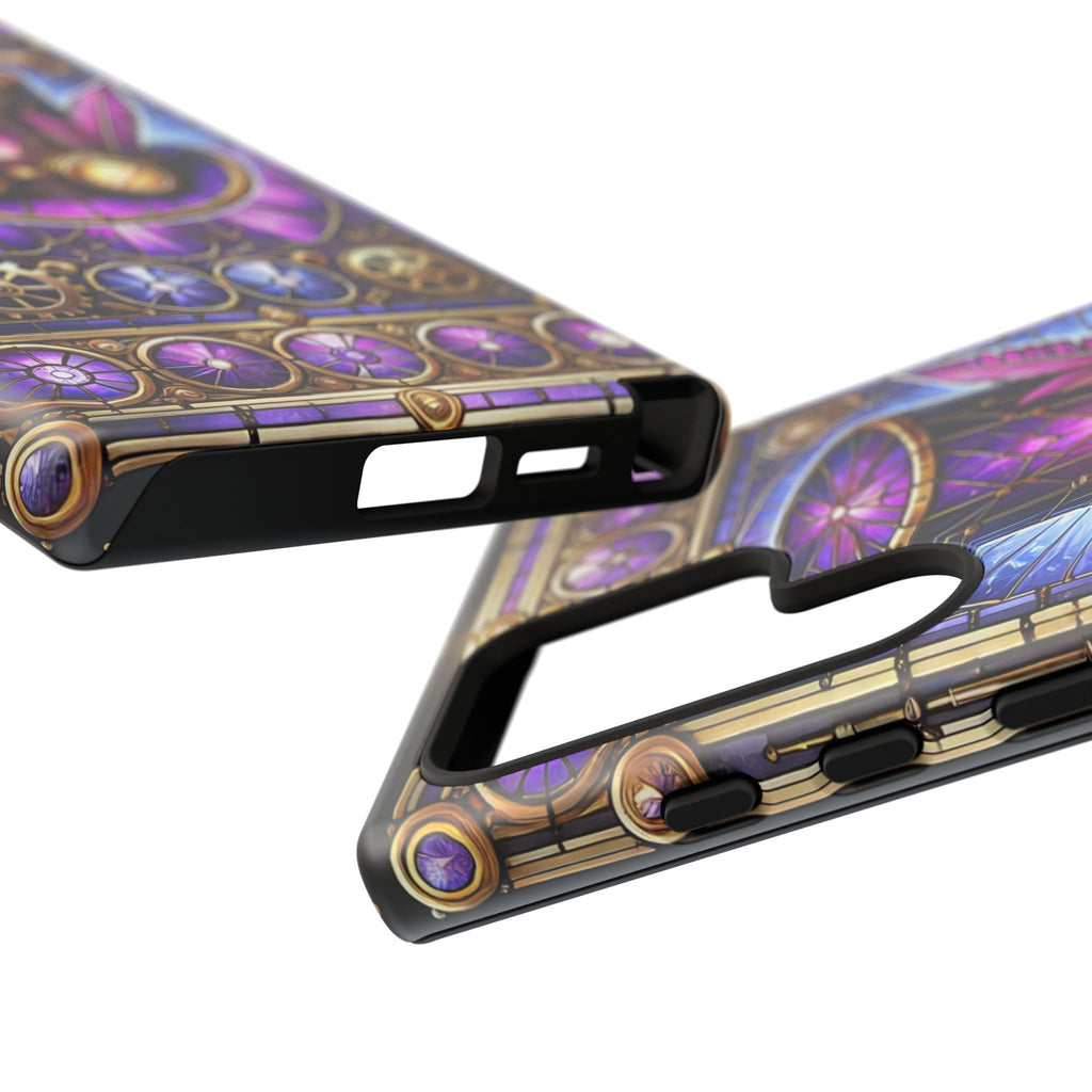 Stained Glass Steampunk Android Phone Case – 3D Full-Wrap Protective Cover with TPU Liner