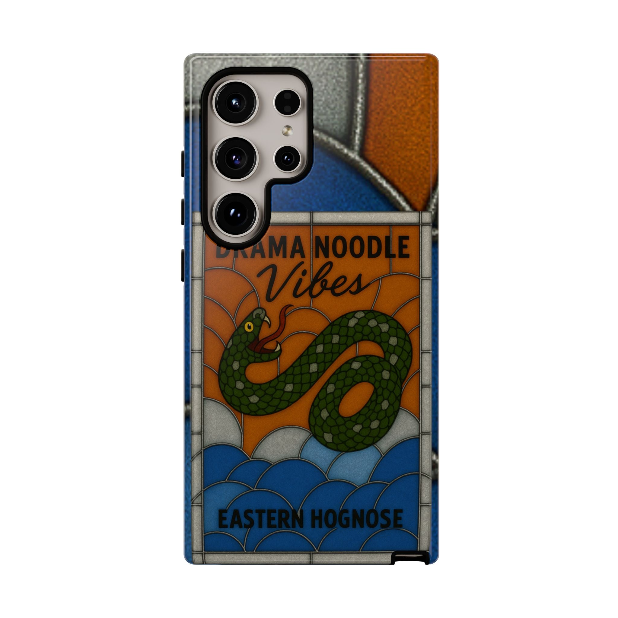 Stained Glass Snake Phone Case – Vibrant Drama Noodle Aesthetic Cover