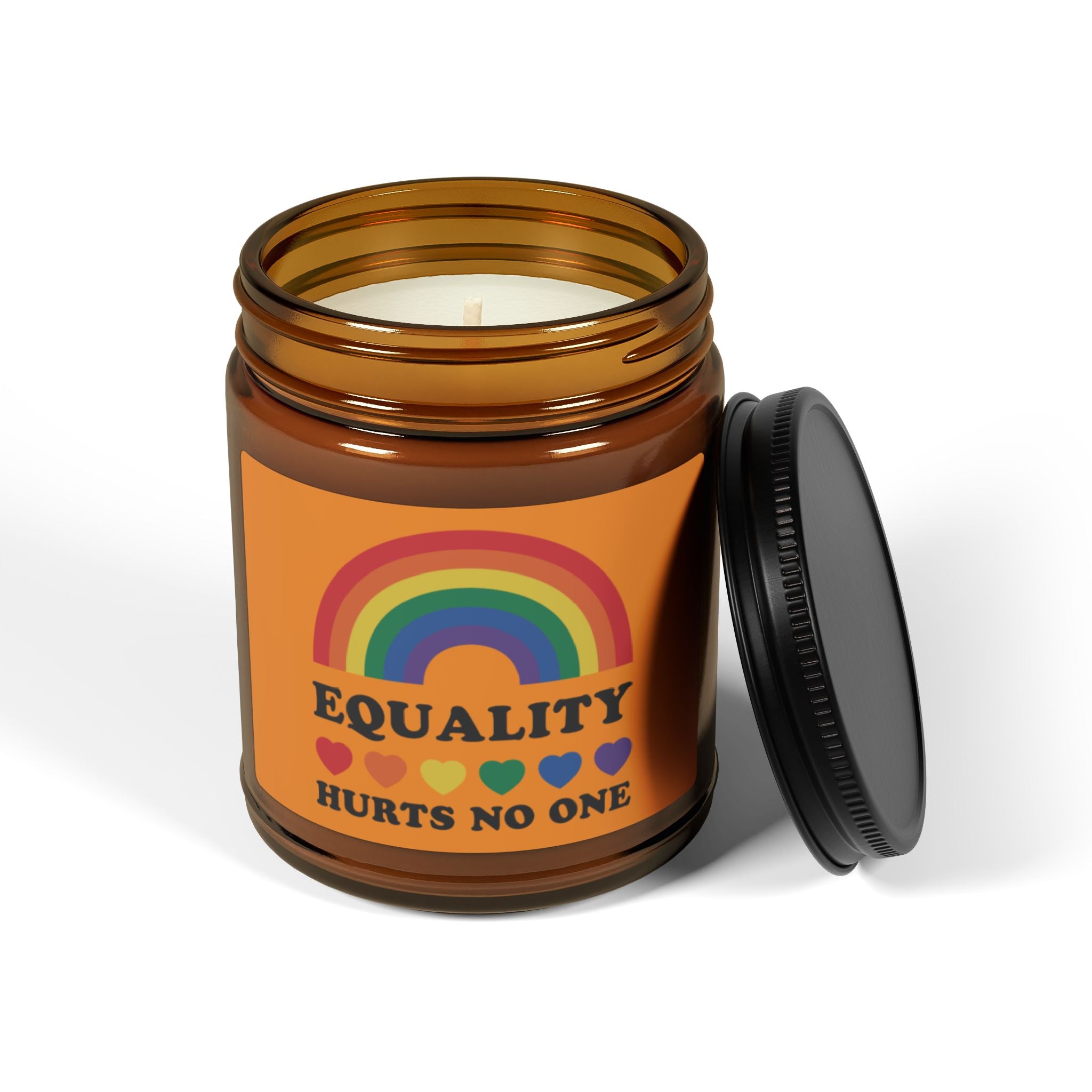 Rainbow Equality Scented Soy Candle, LGBTQ+ Pride Month Celebration Statement Gift From Daughter Son, Rainbow Pride Fathers Day Gift For Dad