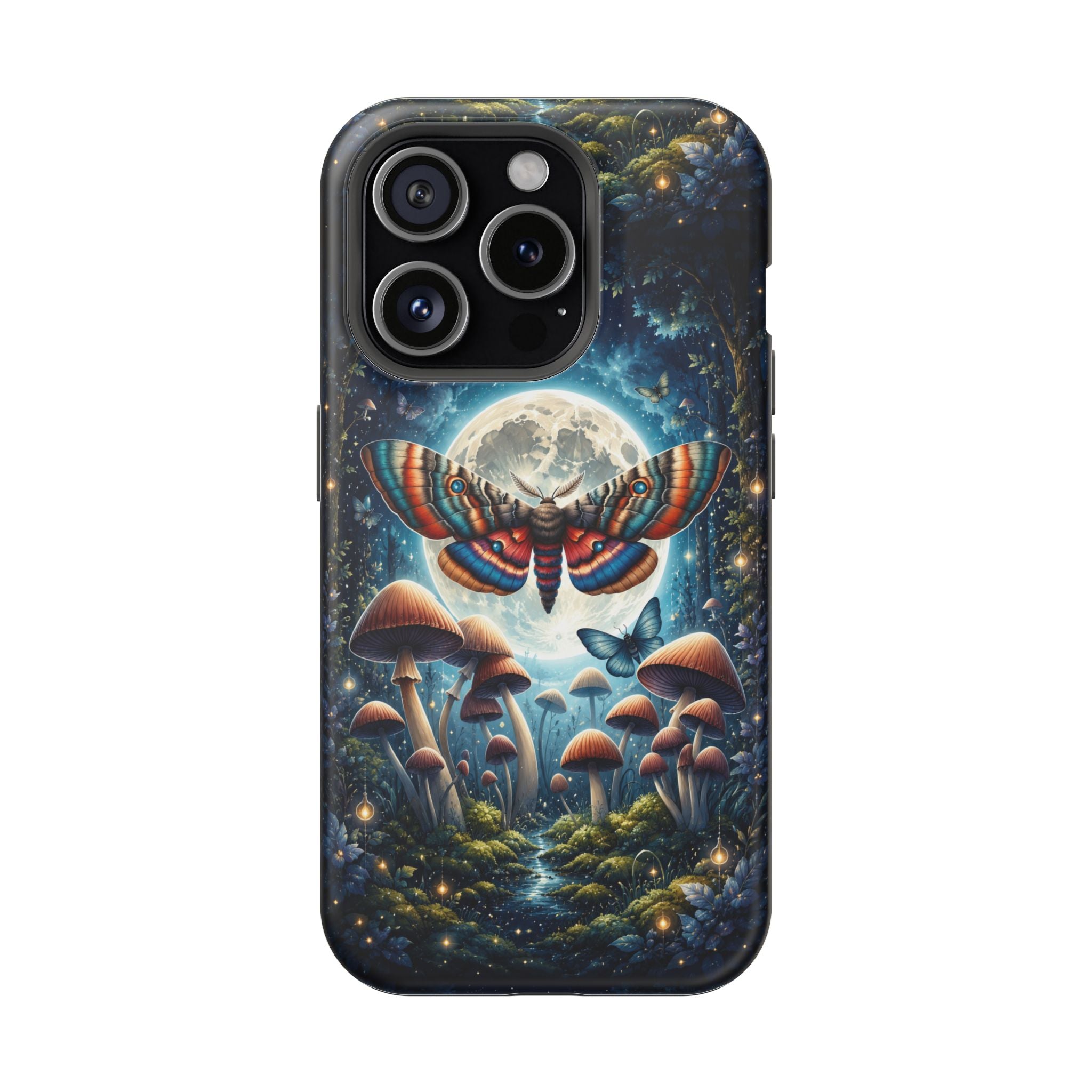 Mystic Moth Moon Phone Case – Whimsical MagSafe-Compatible Cover