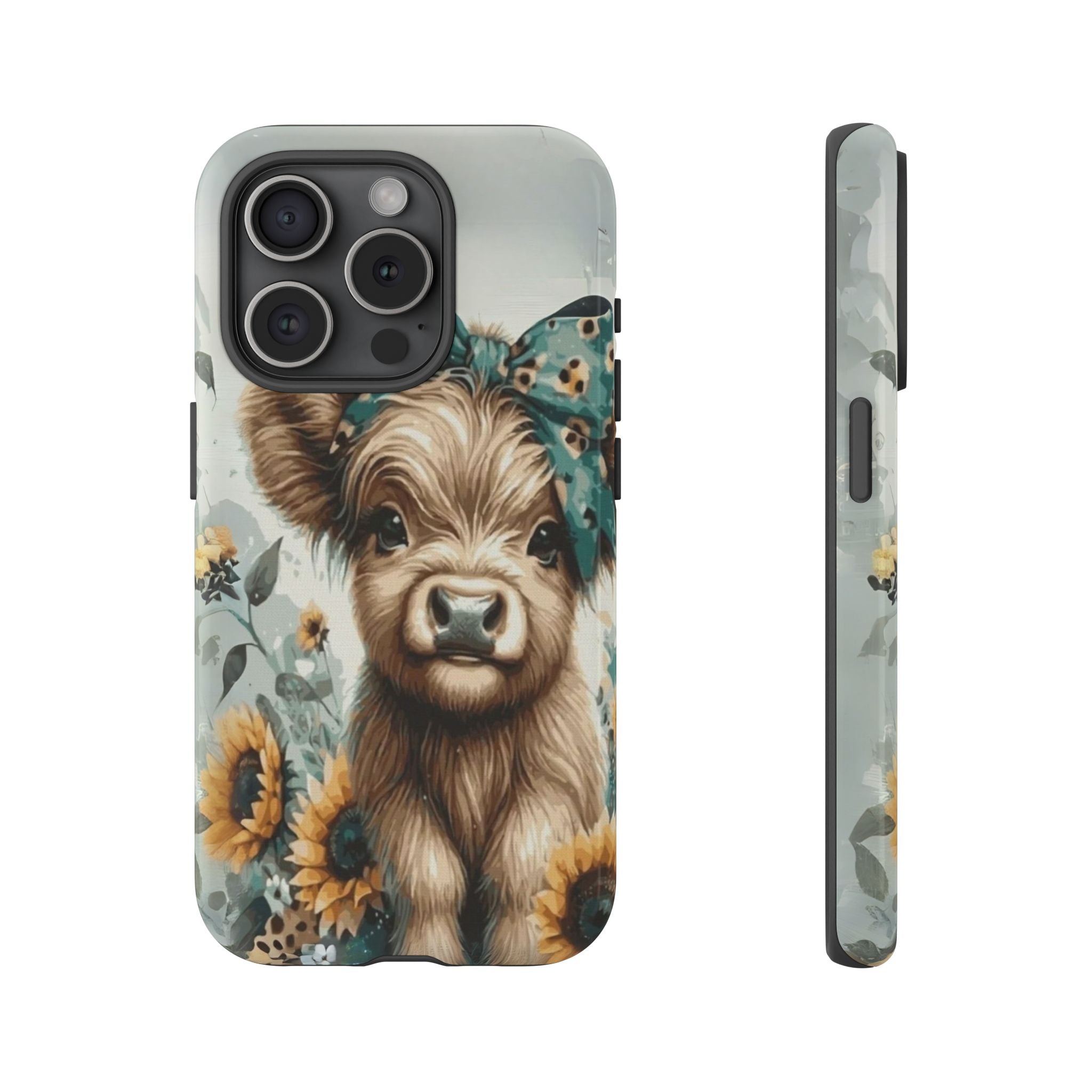Adorable Cow Phone Case – Floral Farmhouse Design, Cute Animal Lover Gift